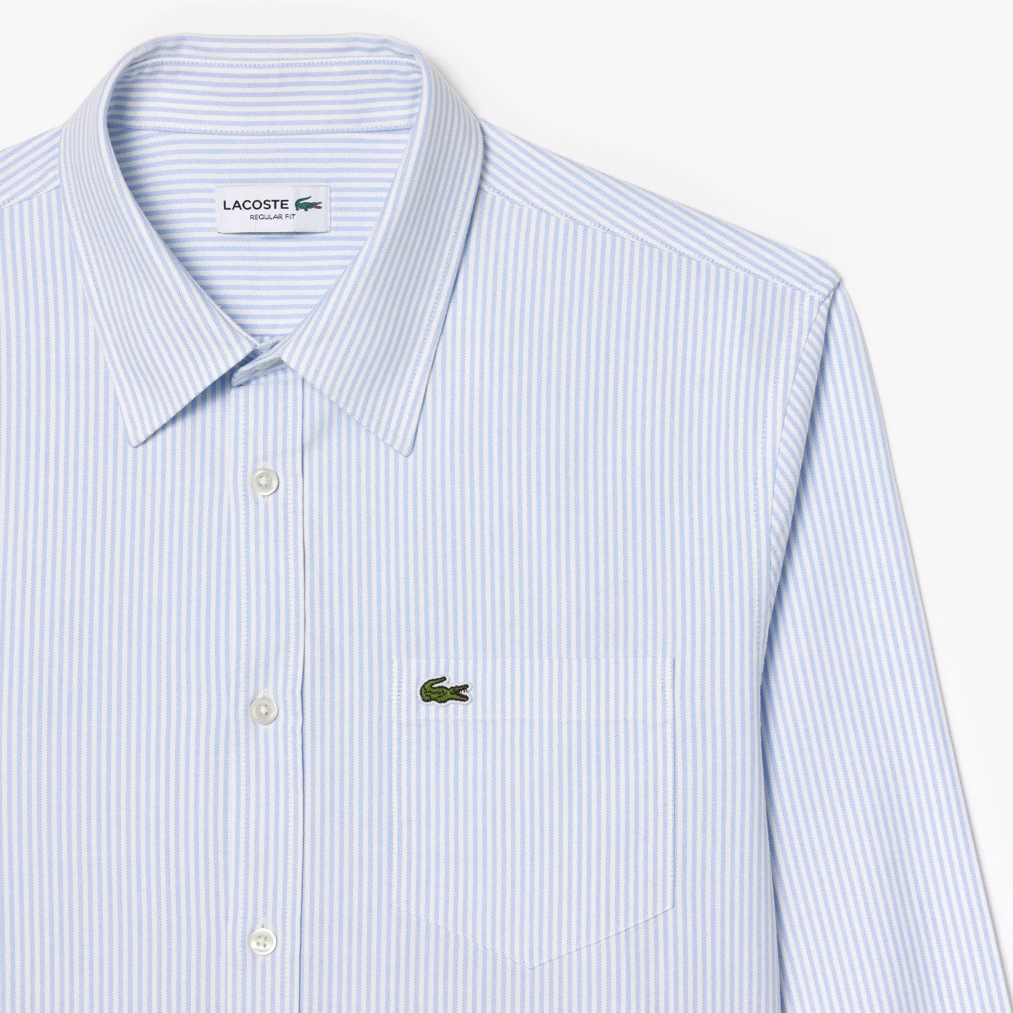Men's Regular Fit Striped Oxford Shirt - Blue / White