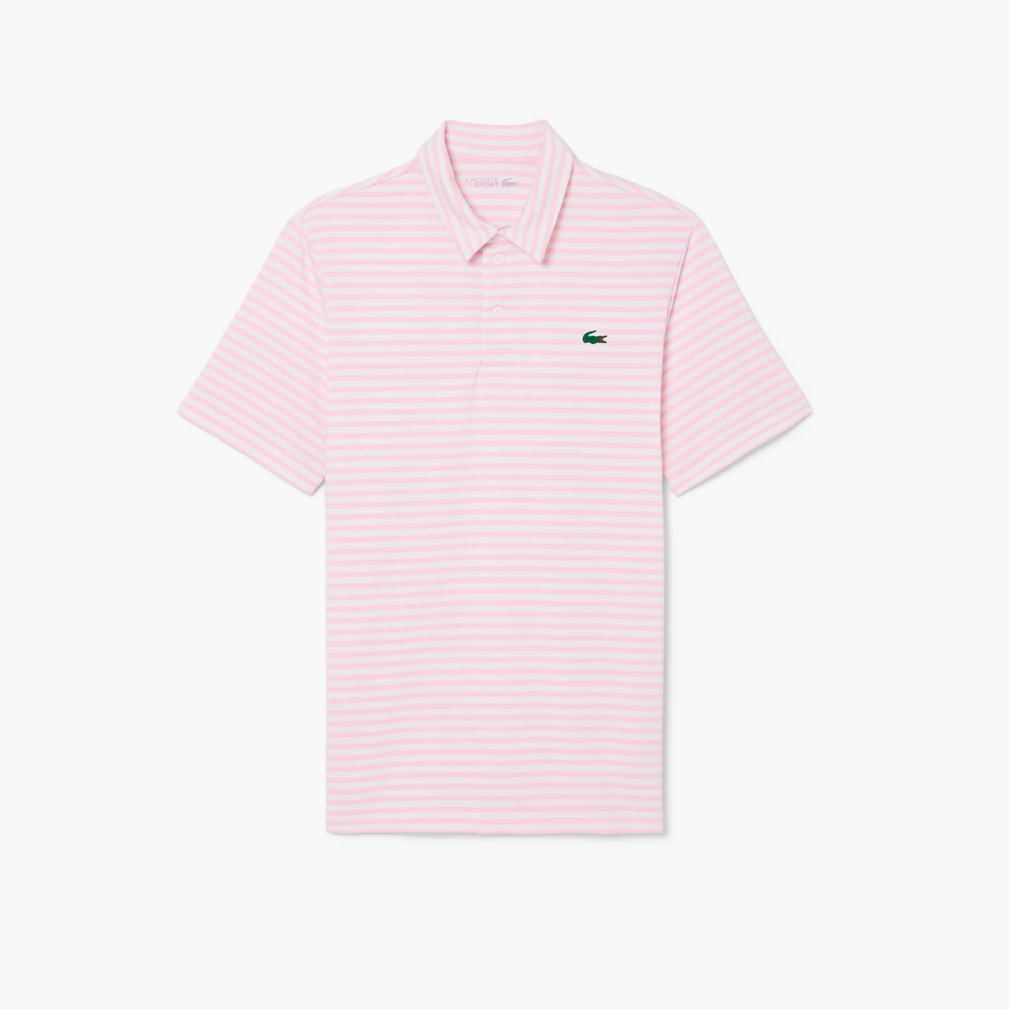 Regular Fit Ultra Dry Striped Golf Polo - Light Pink / White