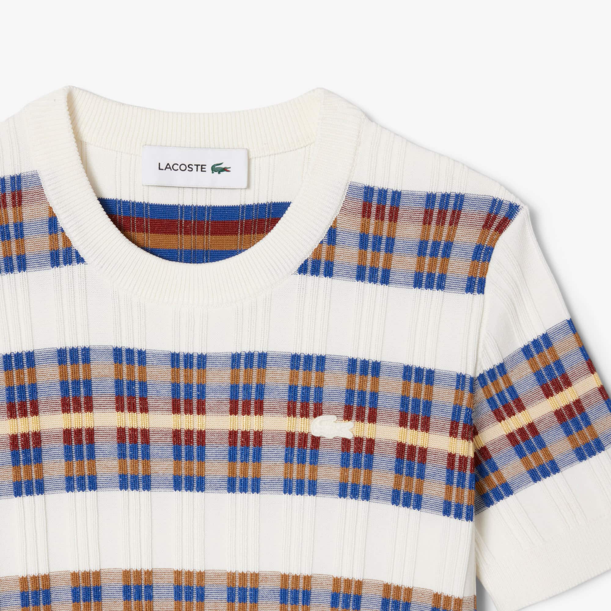 Women's Short Sleeve Rib Knit Sweater - White / Yellow / Orange / Brown / Blue