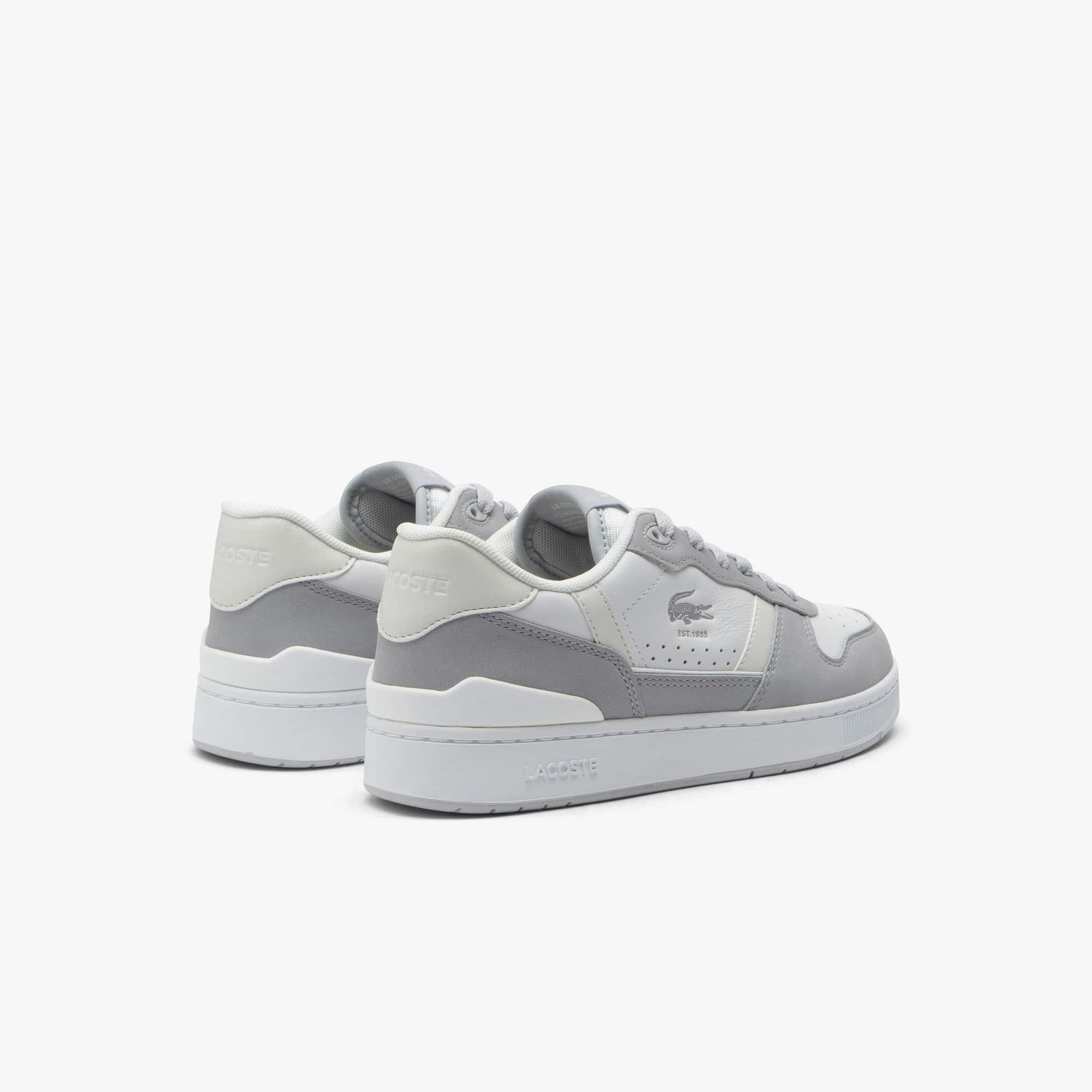 Women's T-Clip Set Leather Sneakers - White/Grey