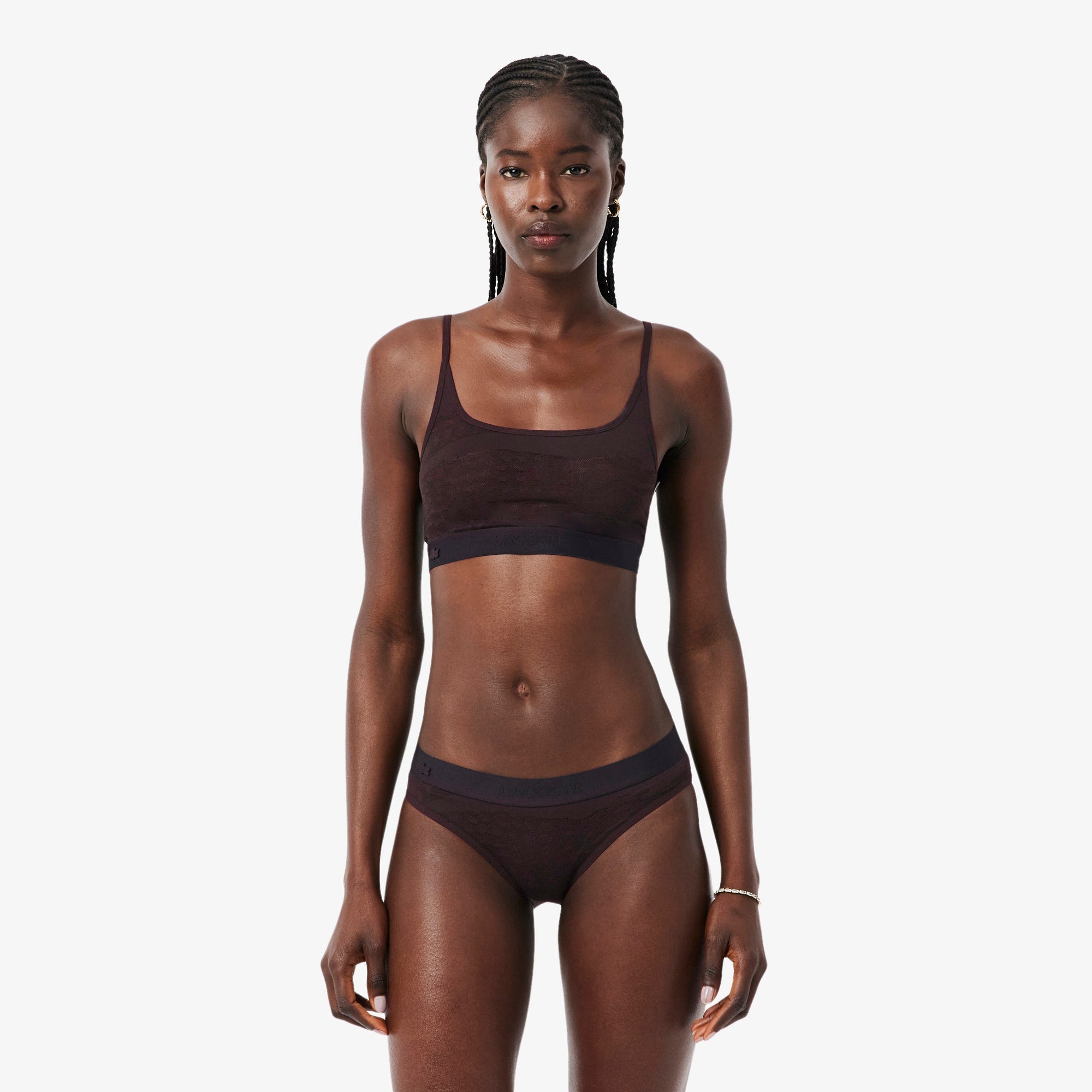 Accent Mesh Bralette - Brown