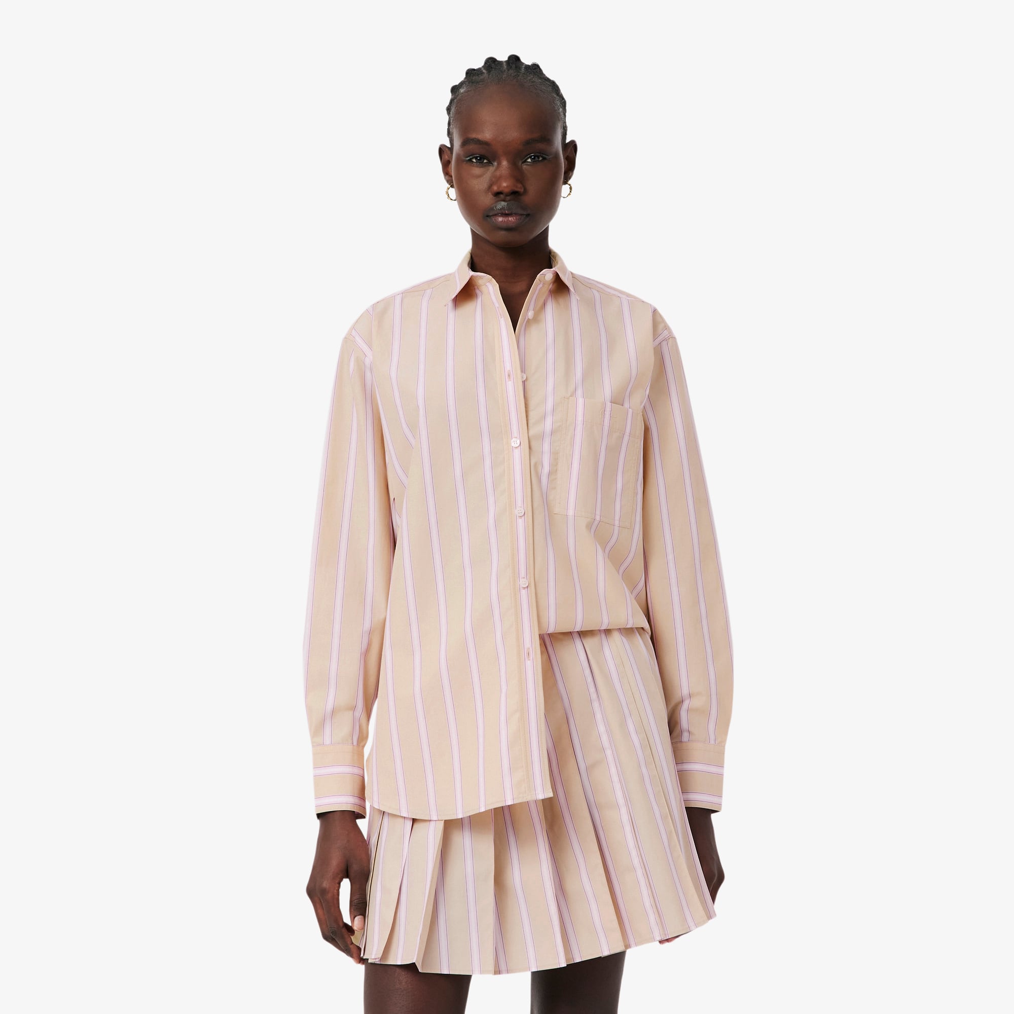 Oversized Cotton Poplin Shirt - Beige / Rose / Blanc / Bleu Marine
