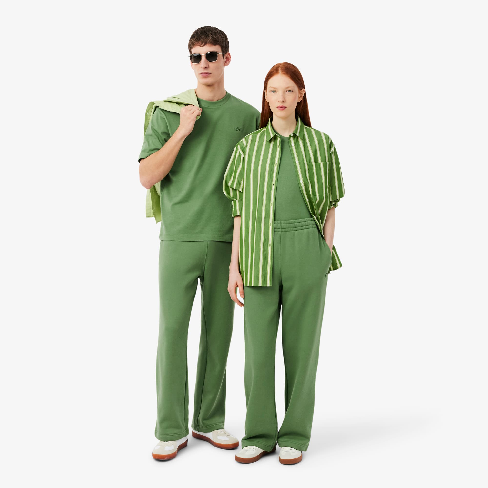 Loose Fit Fleece Joggers - Green