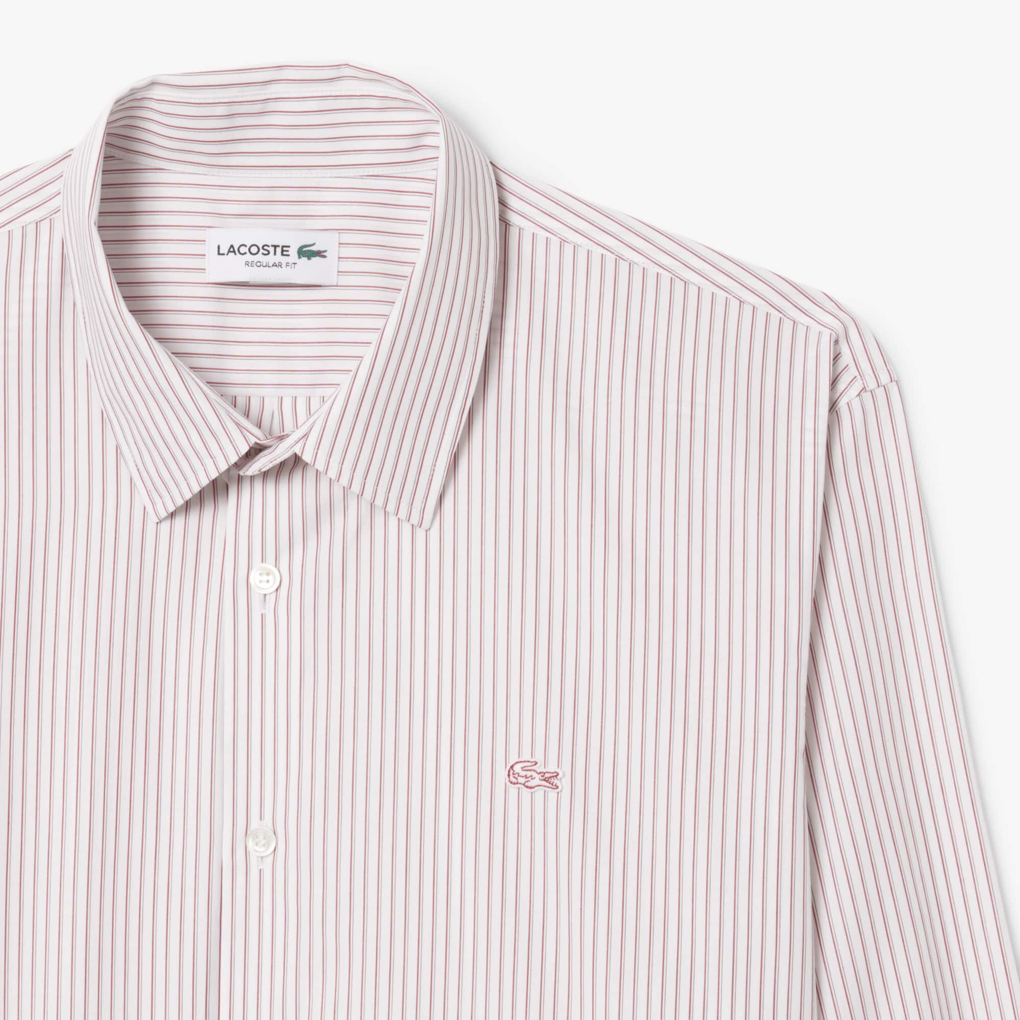 Men's Regular Fit Striped Button Down Shirt - Blanc / Bordeaux / Marron