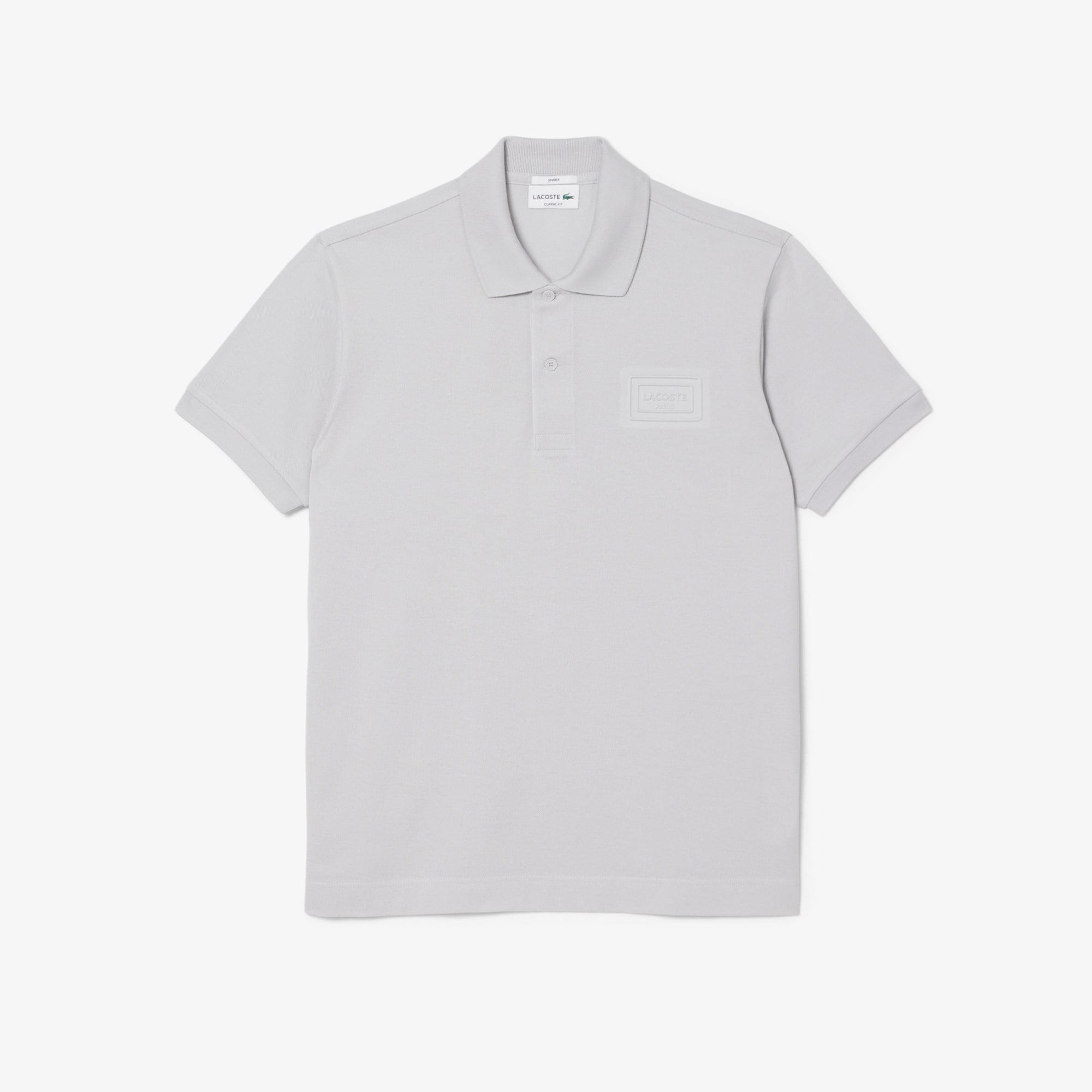 Classic Fit Embossed Branding Polo - Light Grey