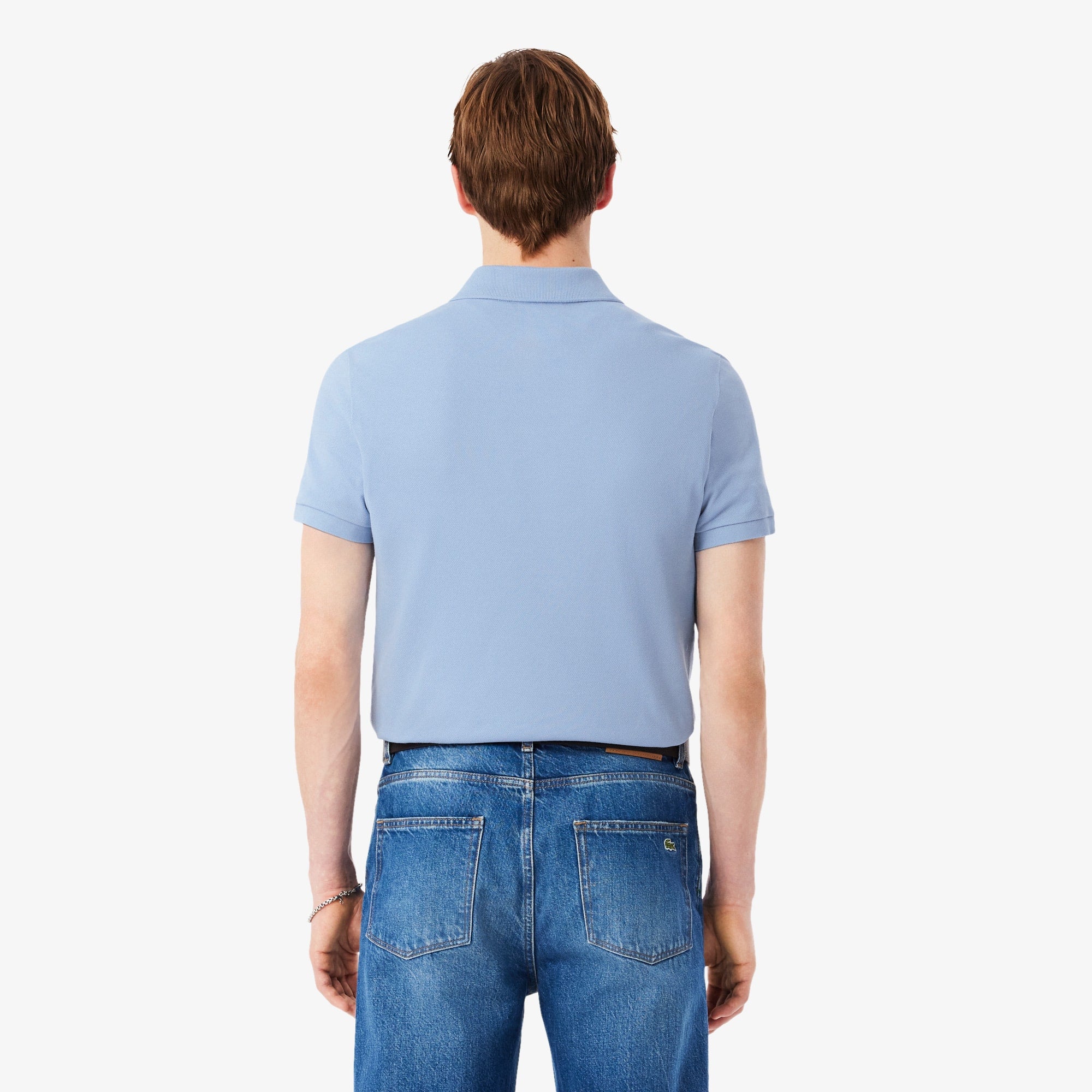 Men's Slim Fit Piqué Polo - Light Blue
