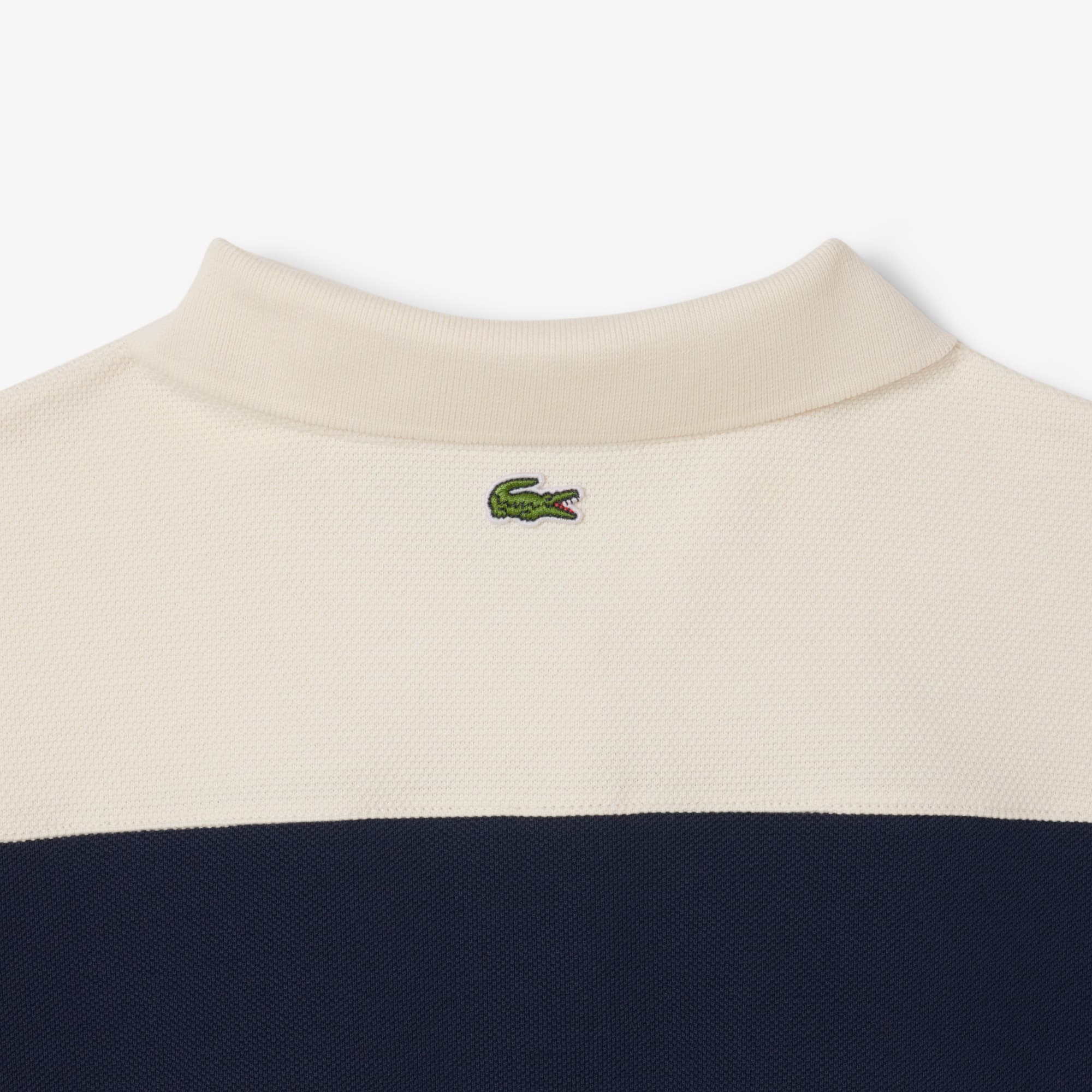 Women's Made In France Slim Fit Striped Polo - Navy Blue / White
