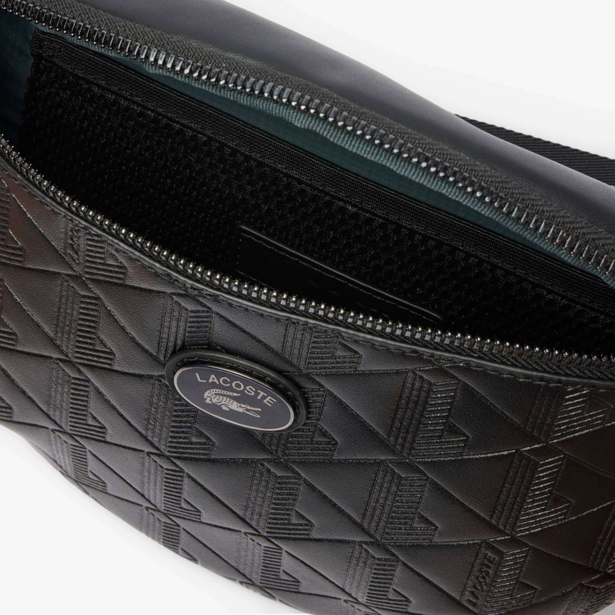 Monogram Embossed Leather Belt Bag - Black