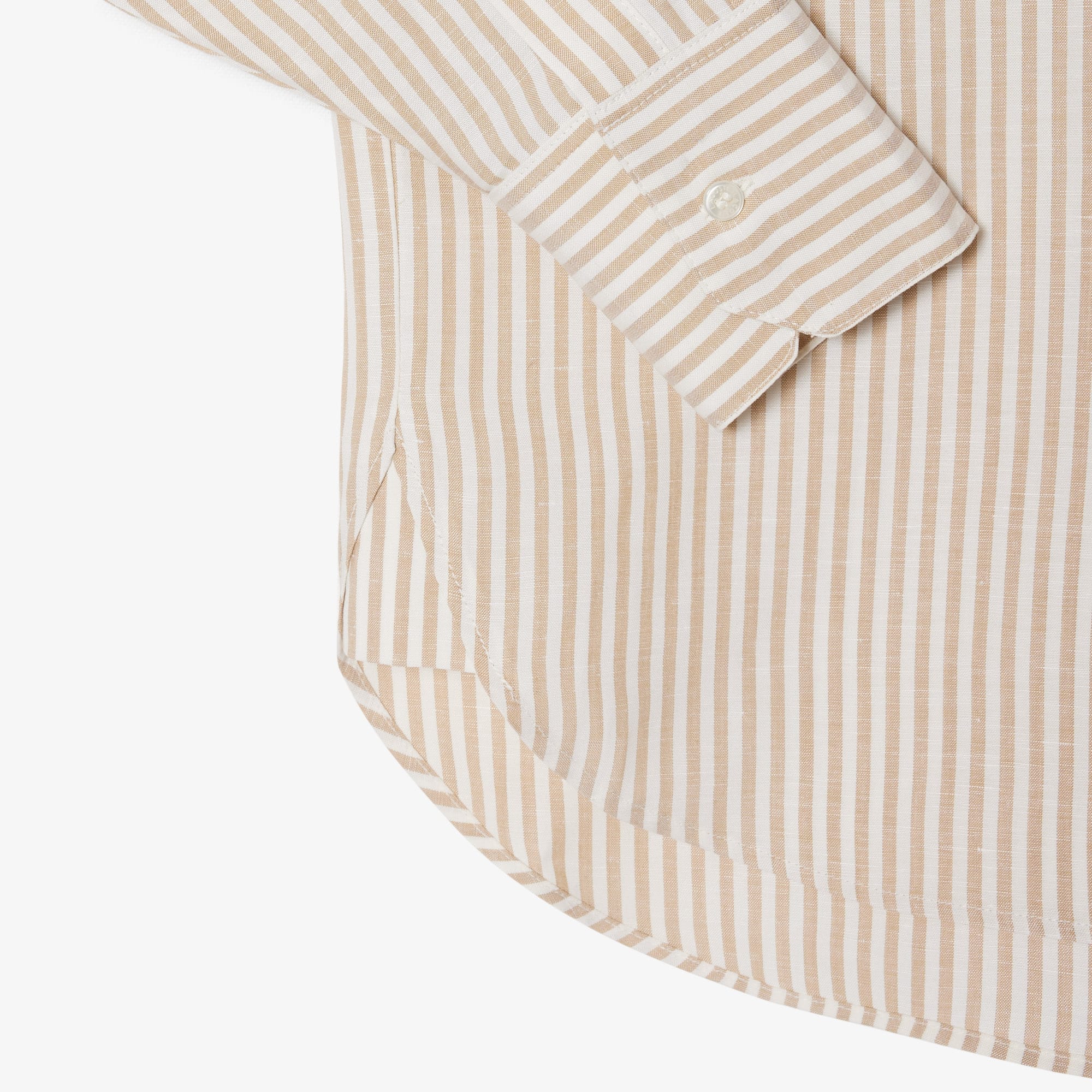 Oversized Linen Blend Shirt - Beige / Blanc