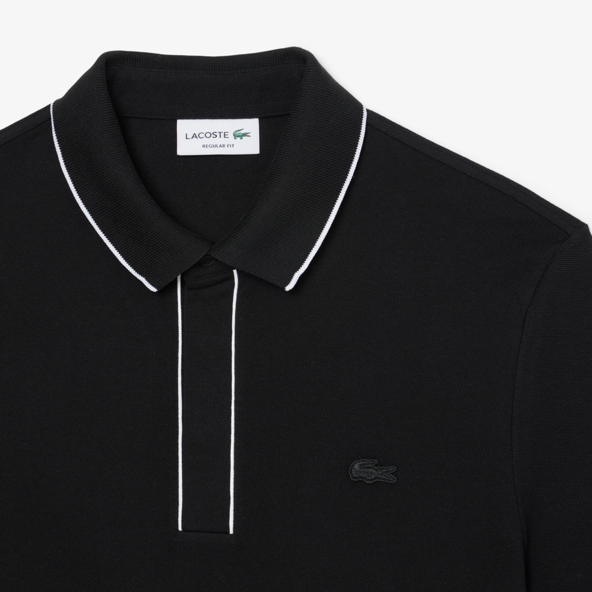 Men's Regular Fit Paris Stretch Piqué Polo - Black