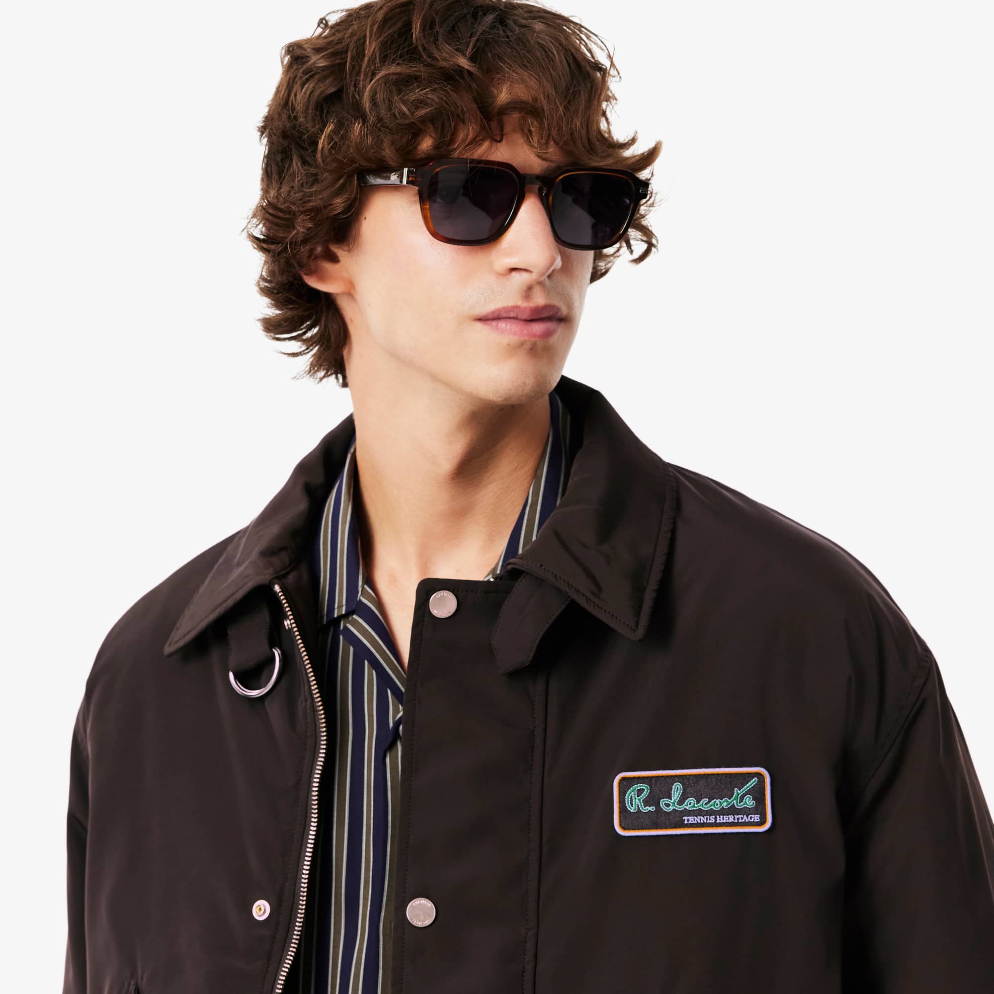 Men's Water-Repellent Aviator Badge Jacket - Brown
