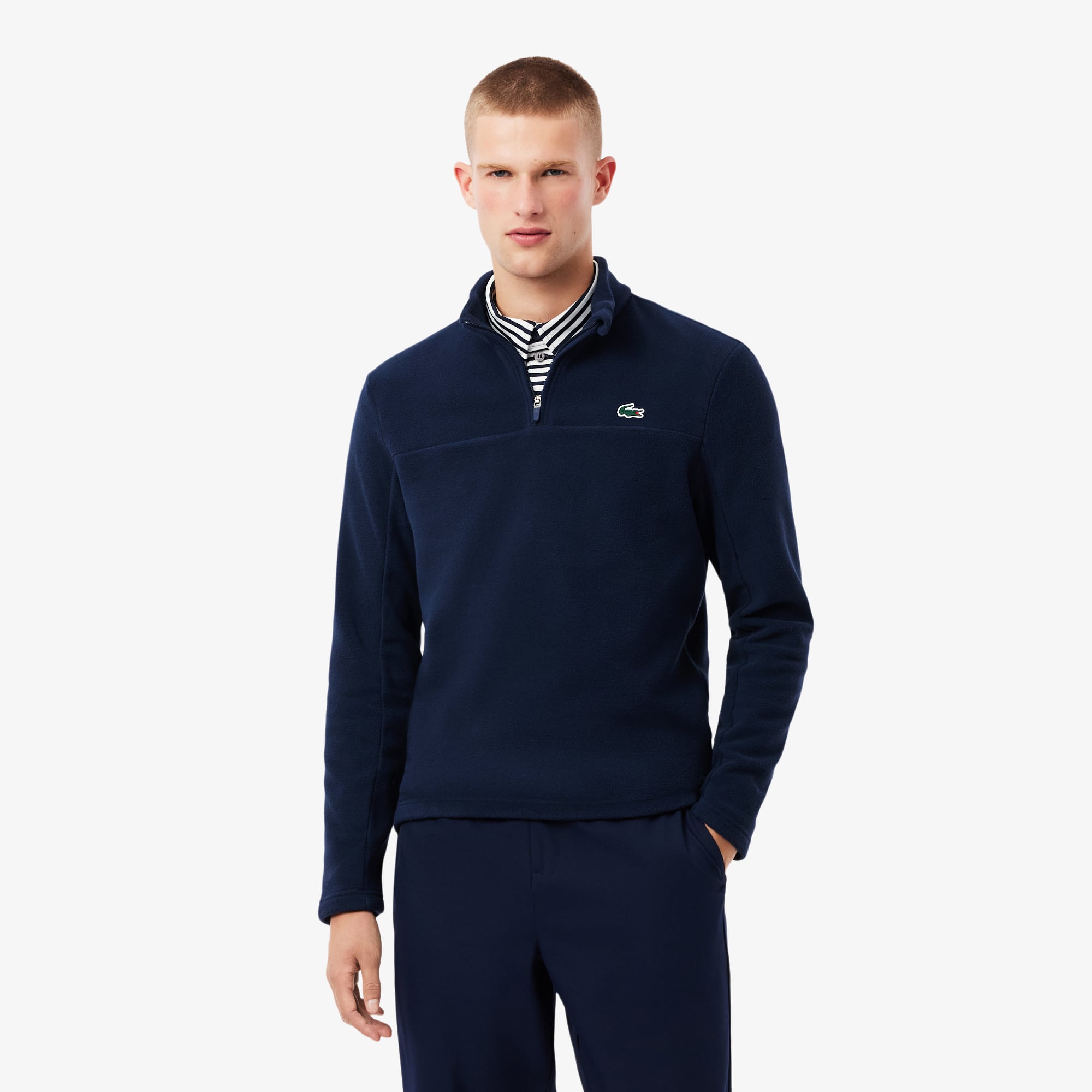 Men's Polar Fleece Quarter-Zip Golf Top - Navy Blue