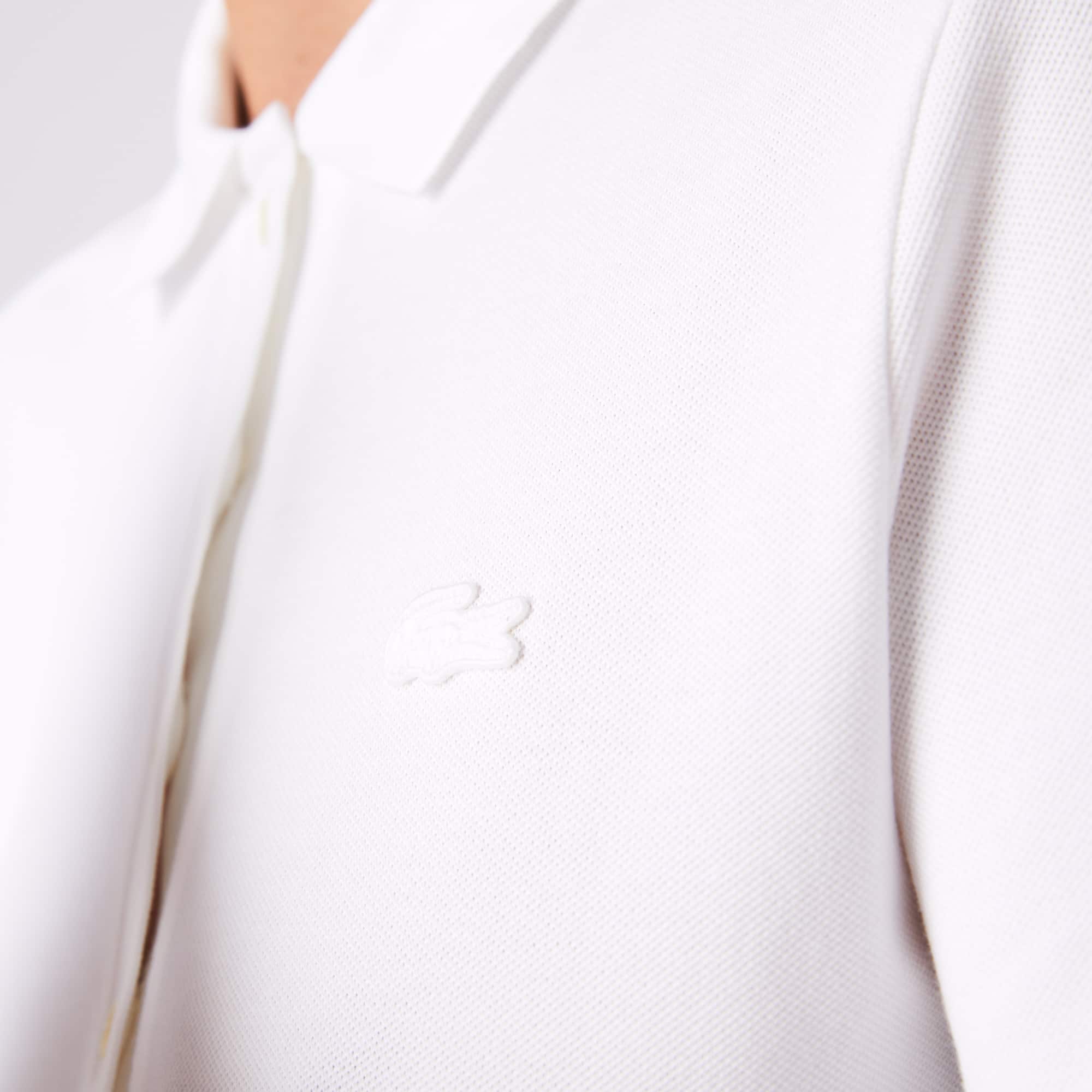 Women's Slim Fit L.12.D Stretch Mini Piqué Polo - White