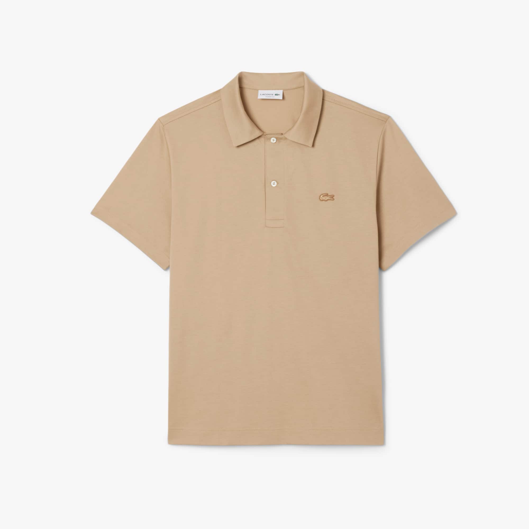 Men's Paris Classic Fit Open Neck Embroidered Polo - Beige