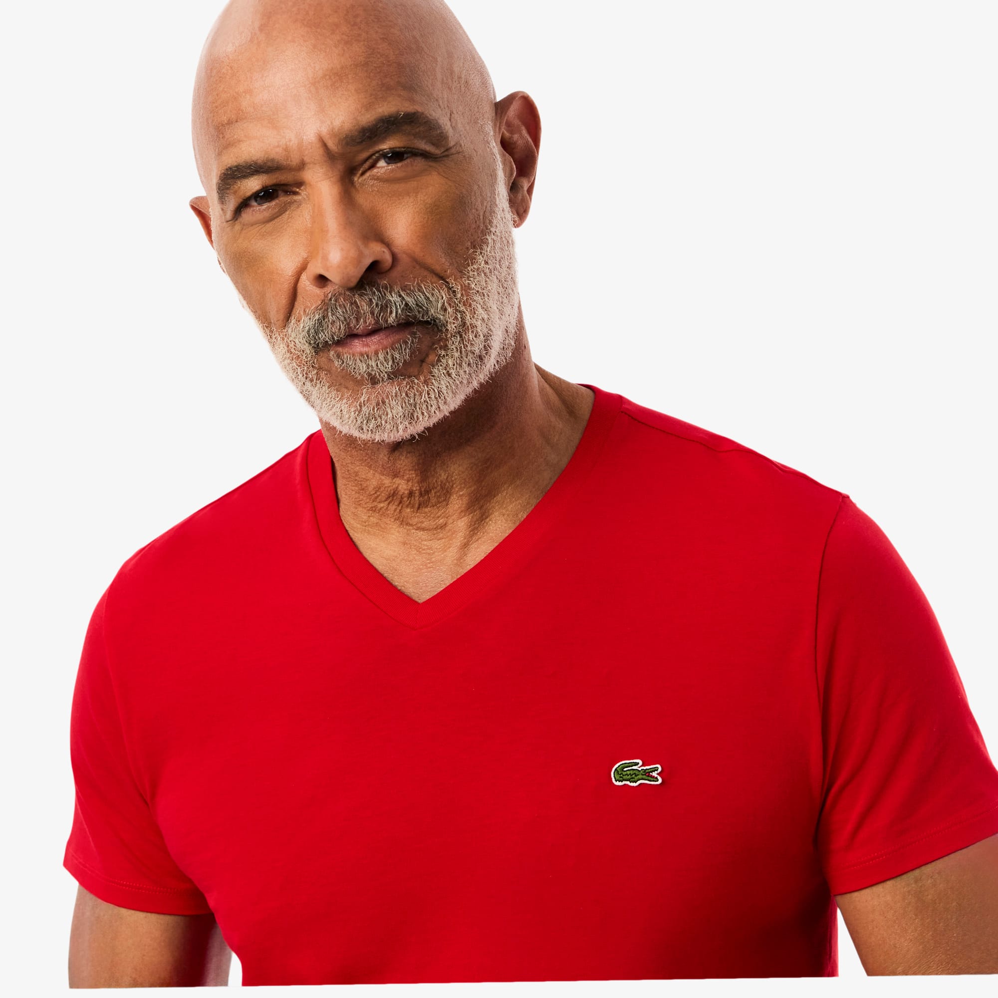 Men's Lightweight Pima Cotton V-Neck T-Shirt - Red