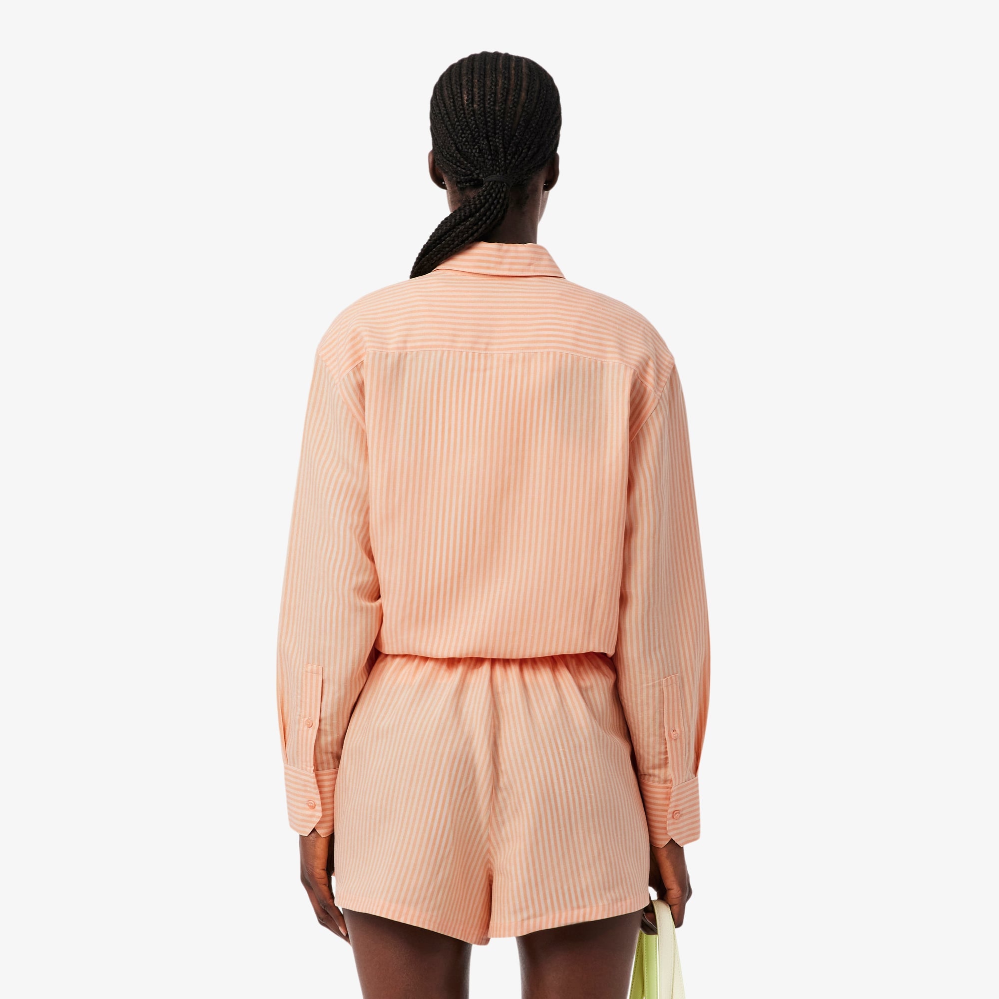 Oversized Linen Blend Shirt - Rose / Orange