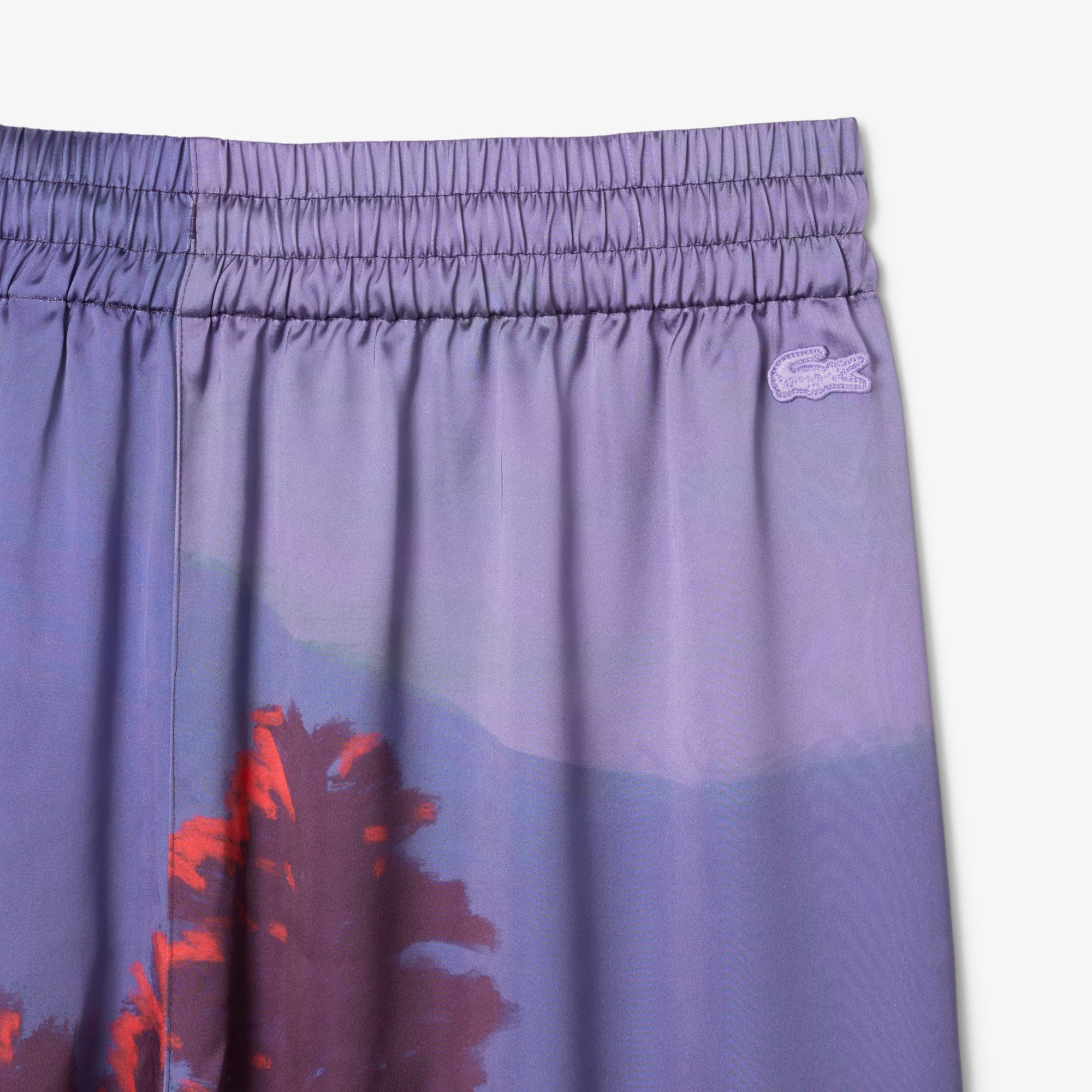 Women's Oversized Landscape Print Pants - Blue / Brown / Purple / Light Pink