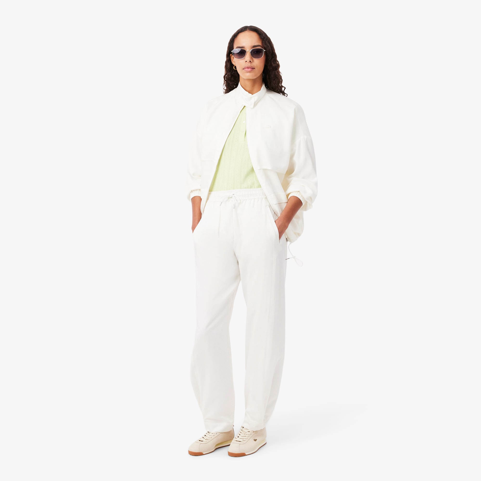 Wide Fit Fluid Pants - White