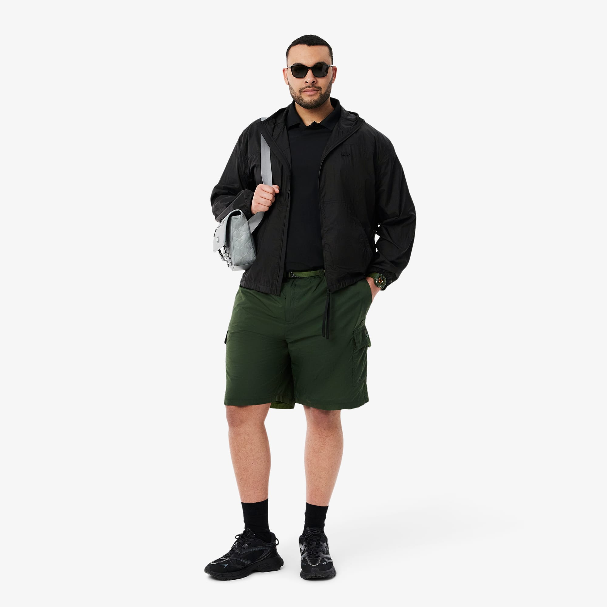 Men's Water-Repellent Nylon Jacket - Black