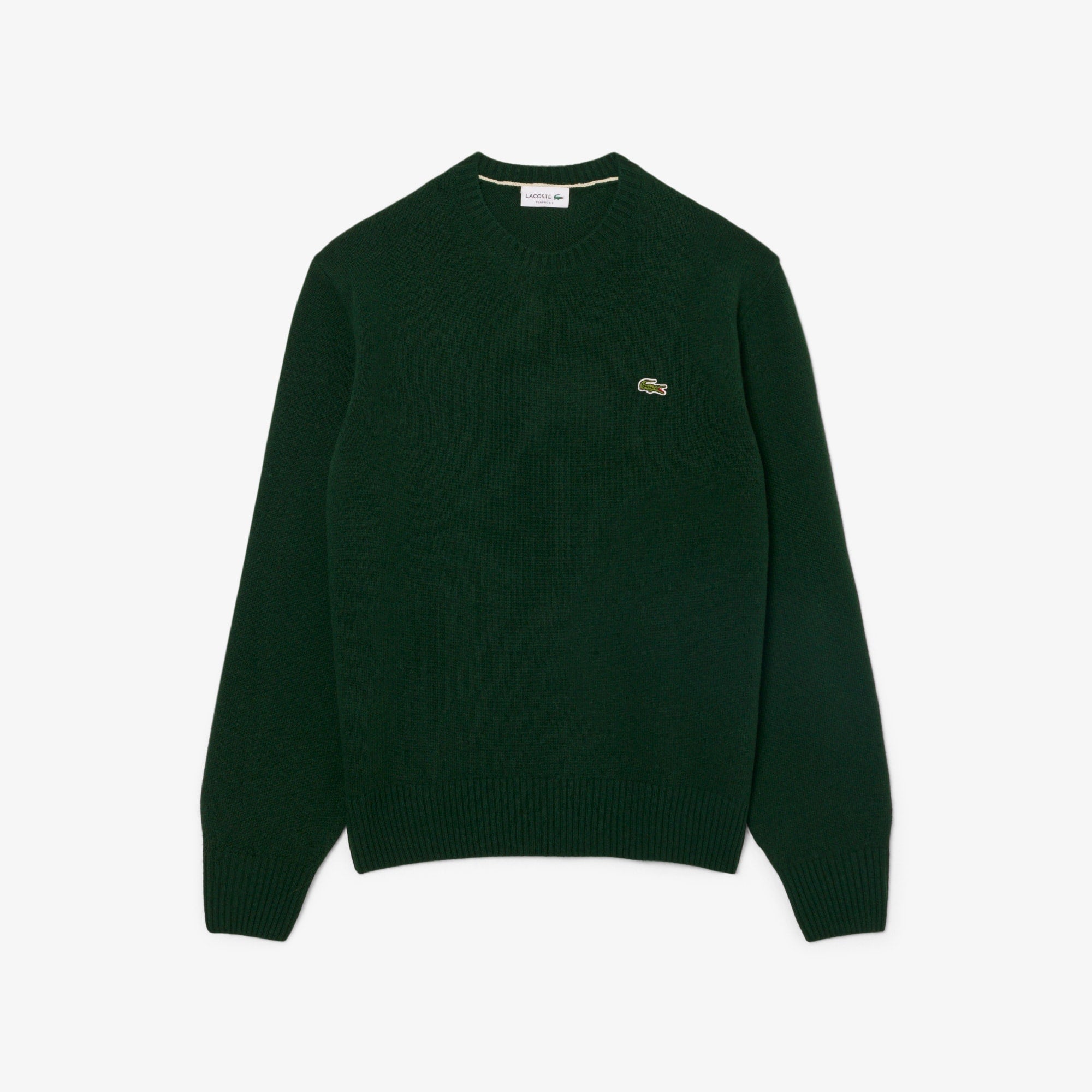 Men's Wool Crew Neck Sweater - Forest green