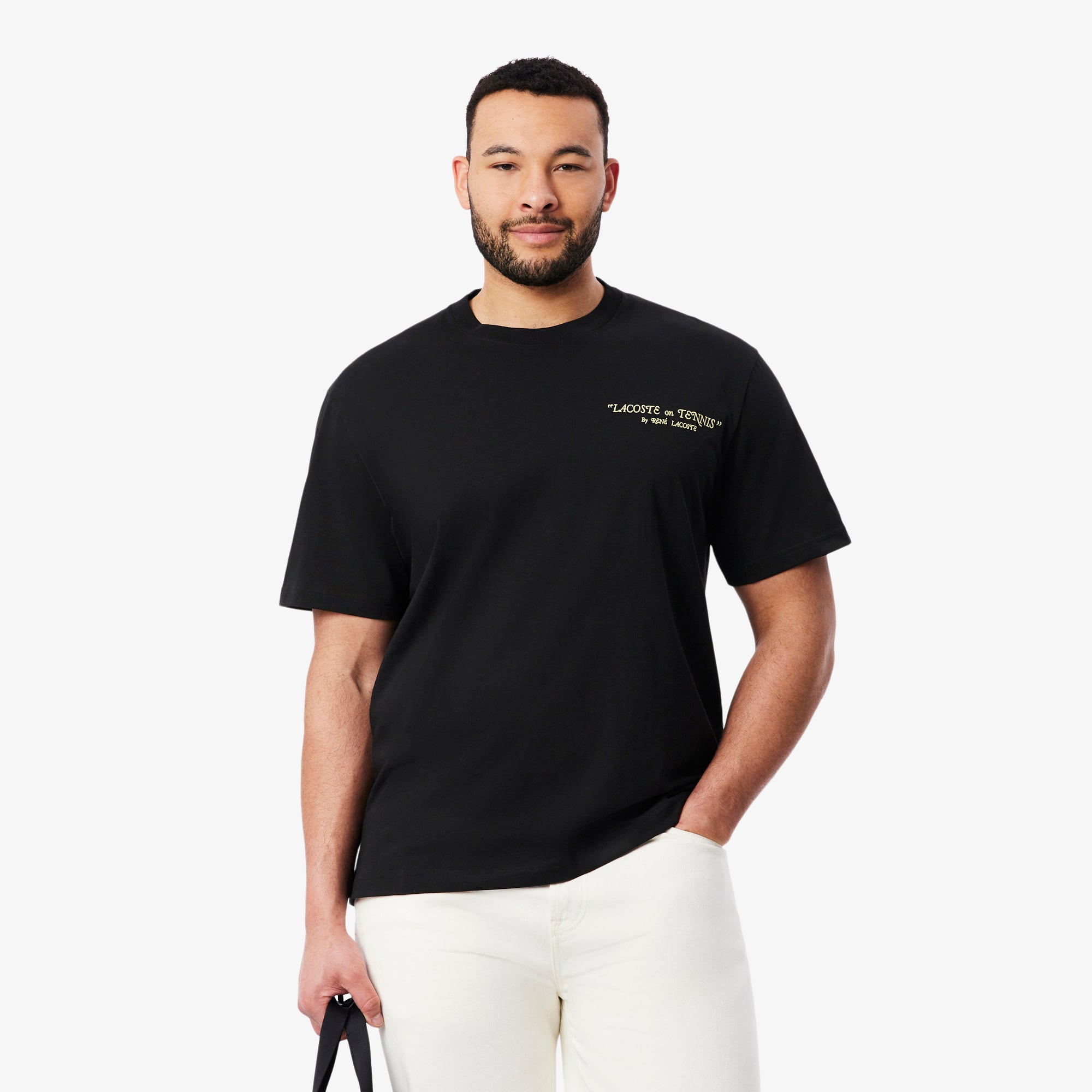 Embroidered Cotton T-Shirt - Black