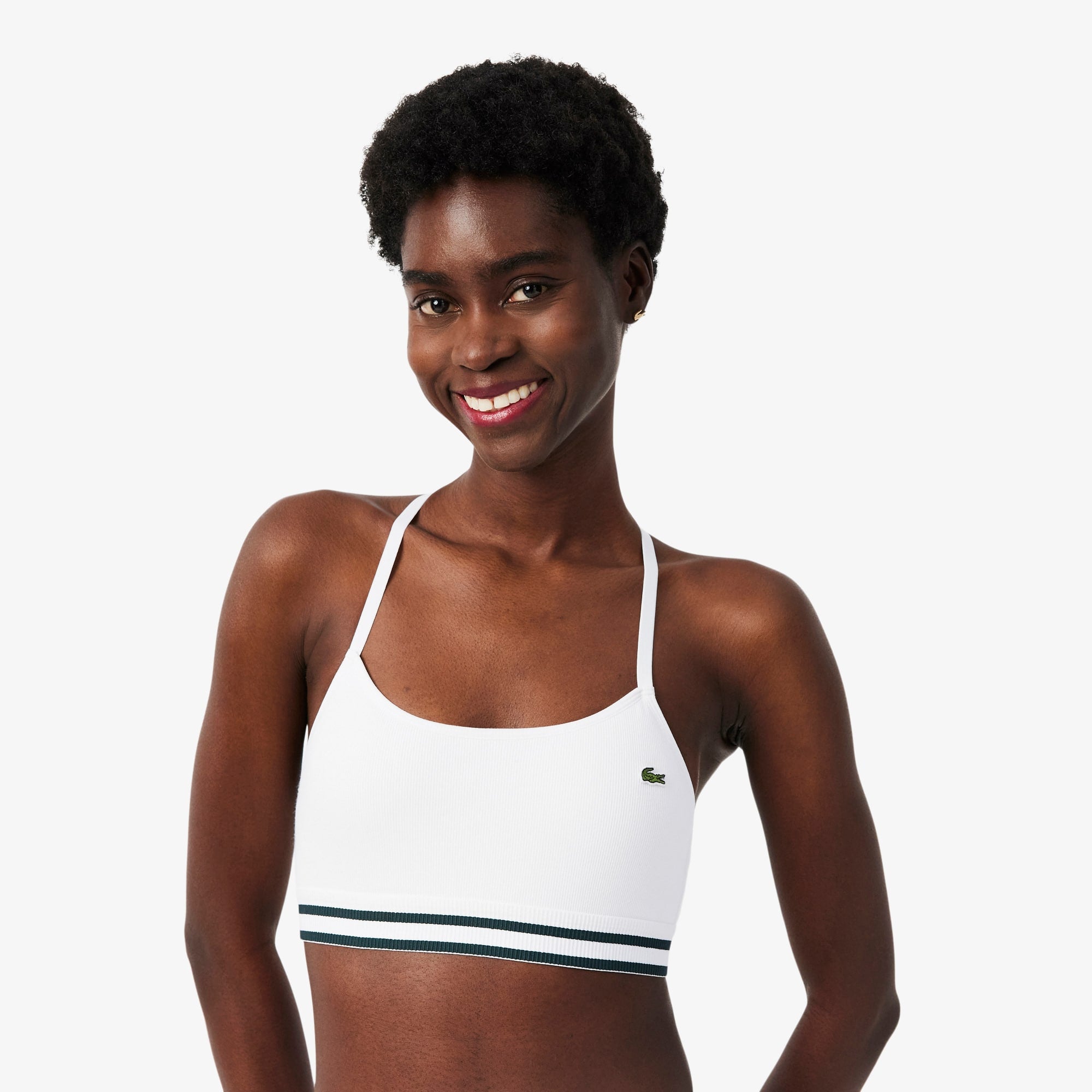 Ribbed Cotton Bralette - White