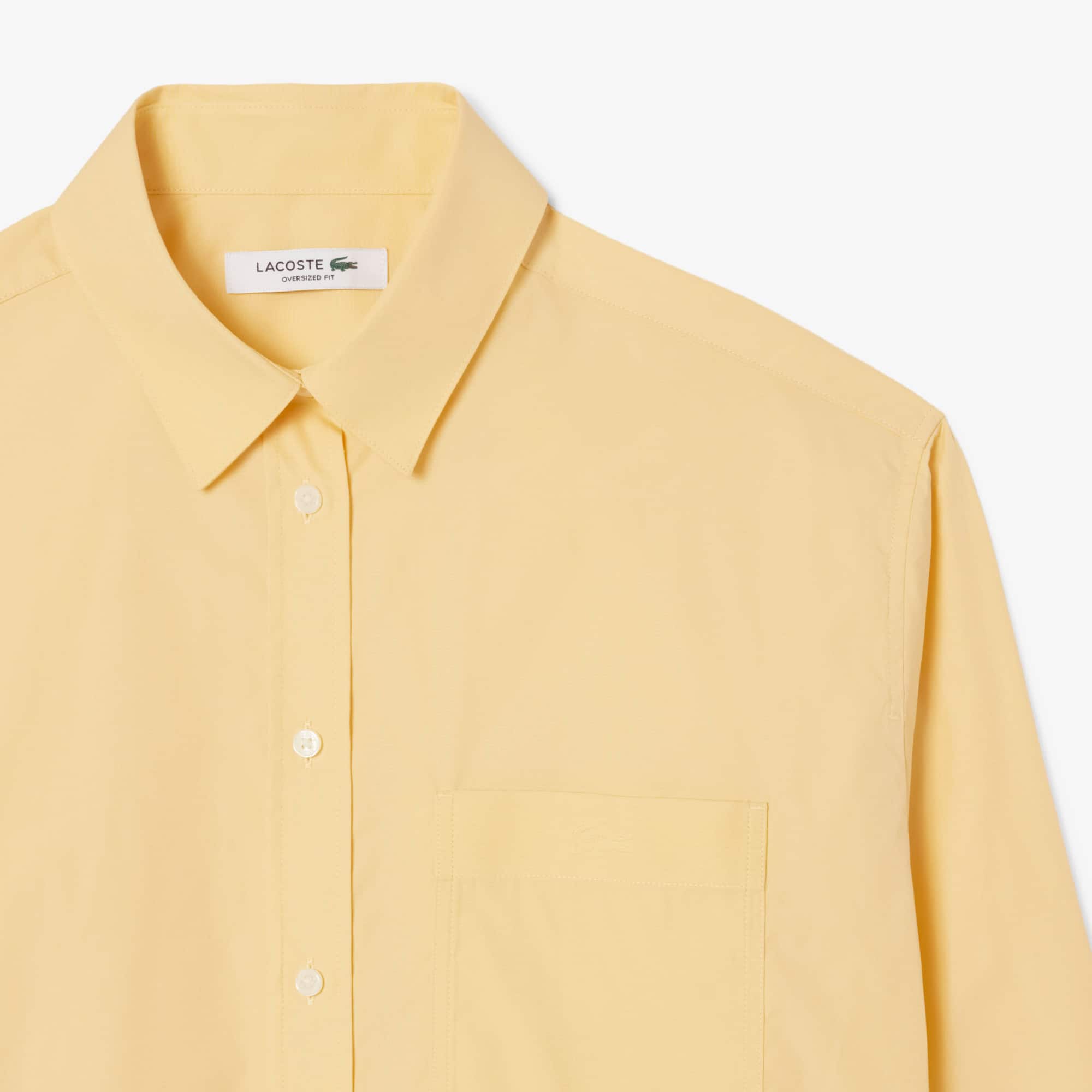 Women's Oversized Cotton Button Down Shirt - Yellow