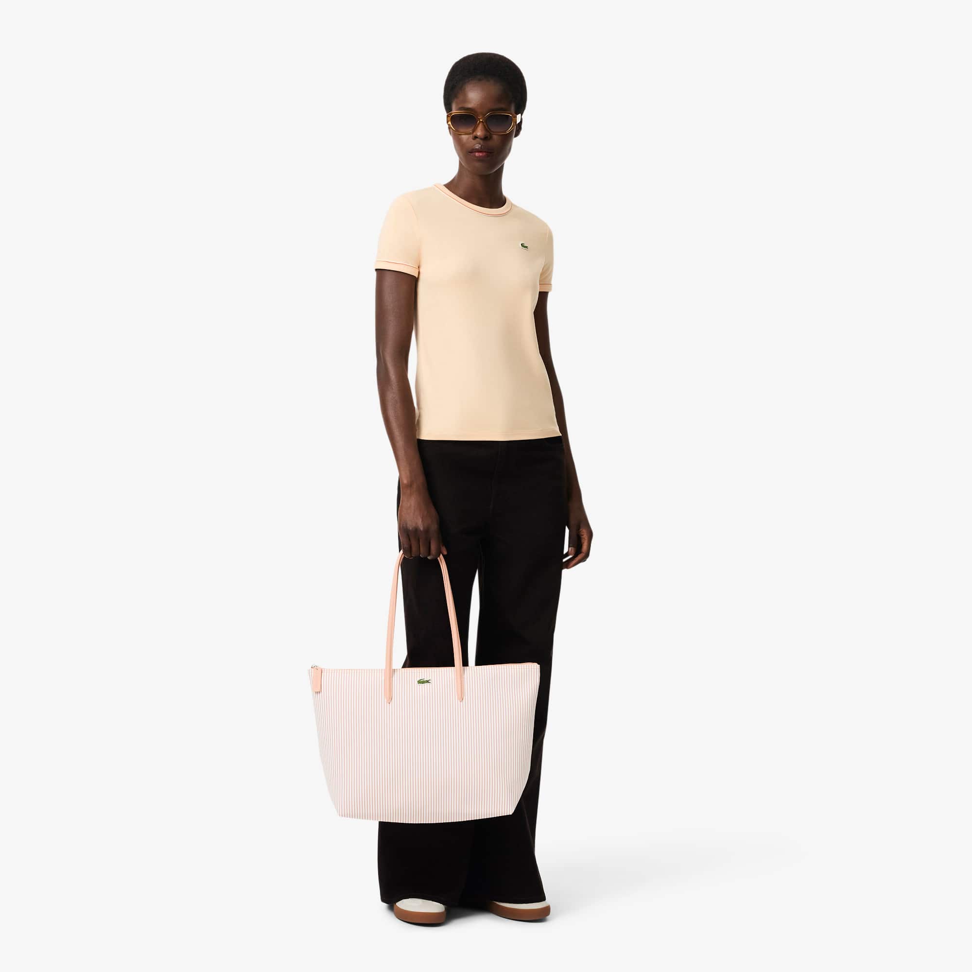 Large Striped Concept Tote - BLANC MIAMI