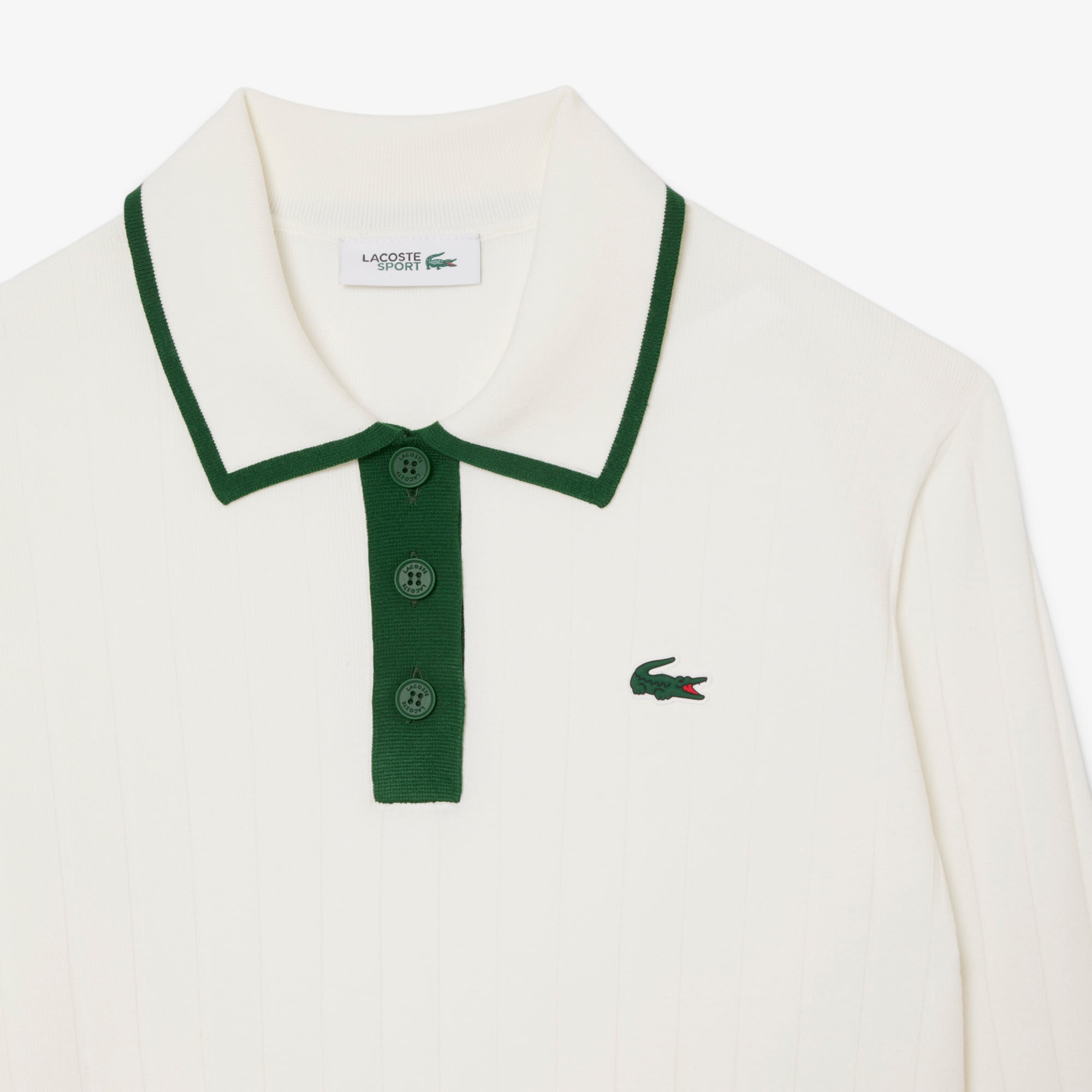 Women's Polo Collar Stretch Golf Sweater - White / Green