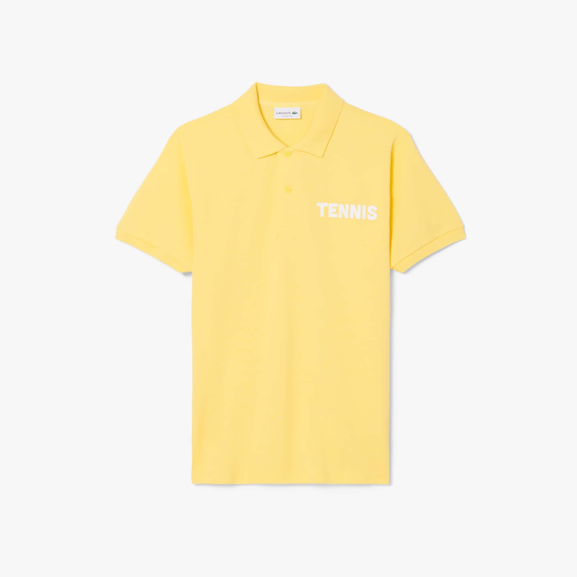 Classic Fit Printed Petit Piqué Polo - Pastel yellow
