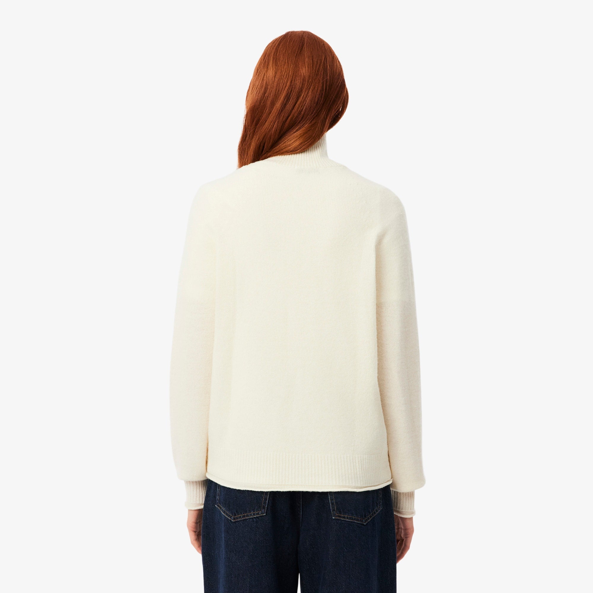 Women's Wool High-Neck Sweater - Cream