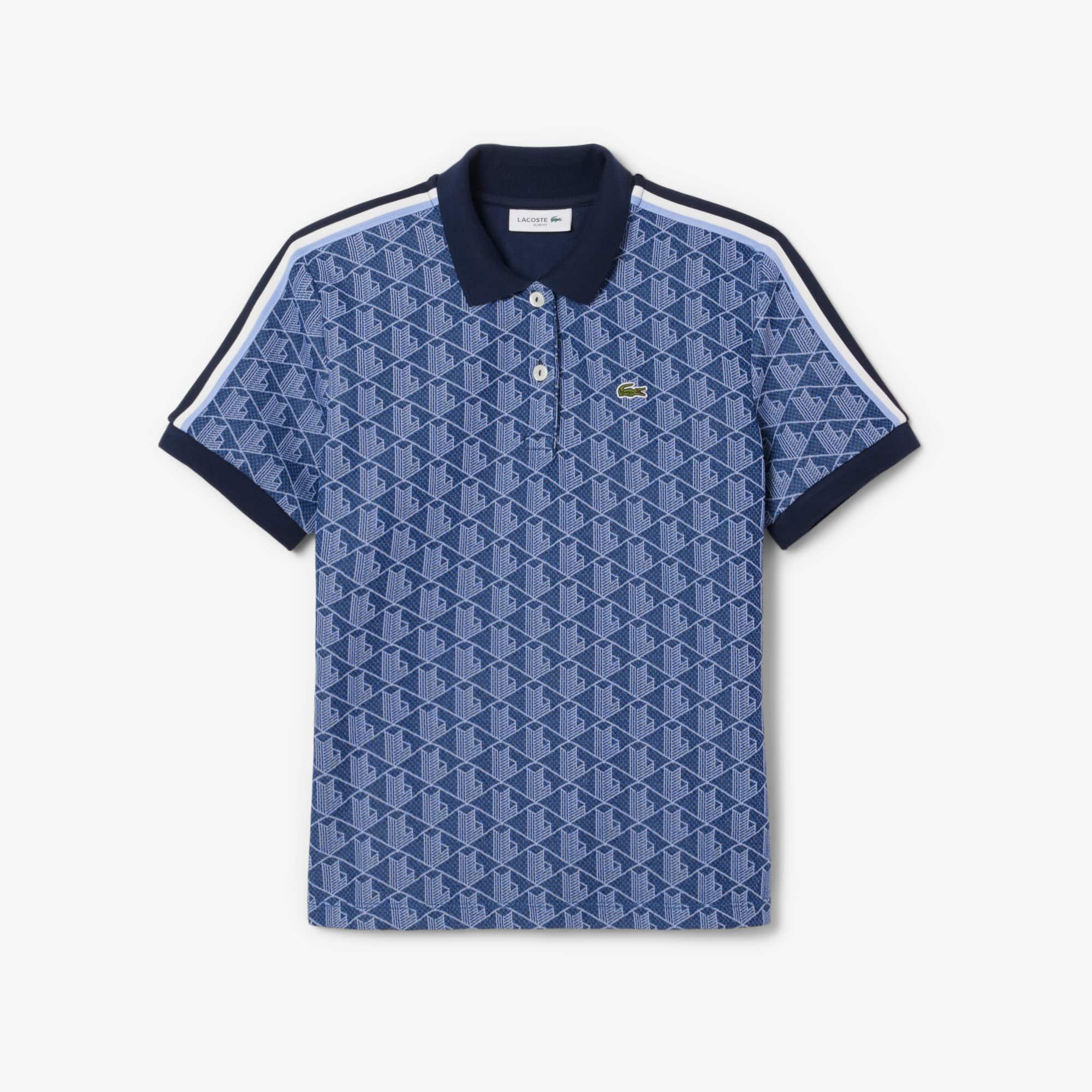 Women's Slim Fit Monogram Polo - Navy Blue / Purple