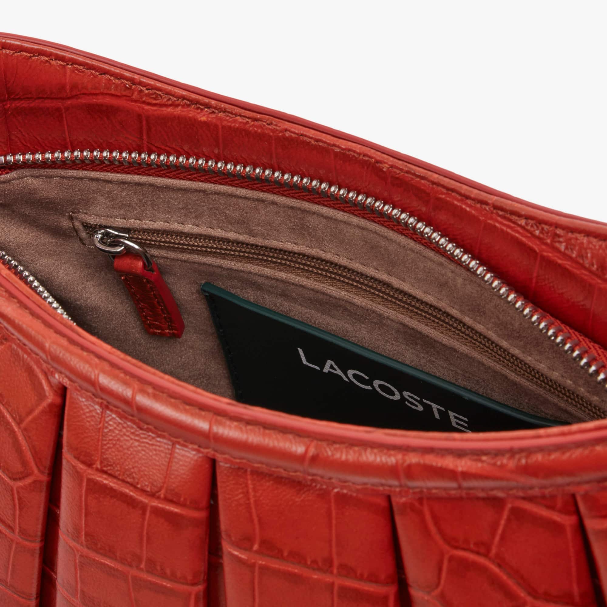Runway Small Lenglen Effect Leather Bag - ORANGINE