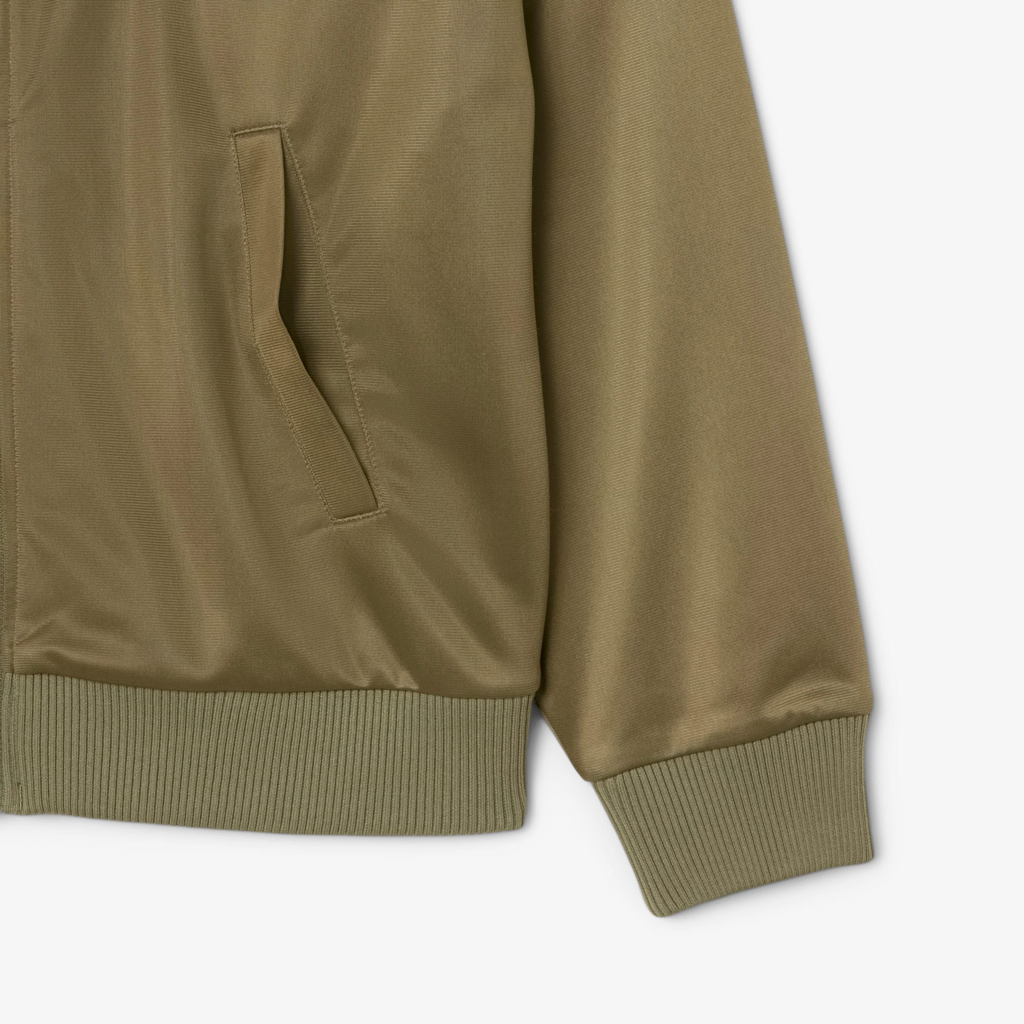 Women's Oversized Pointelle Stripe Satin Sweatshirt - Khaki Green