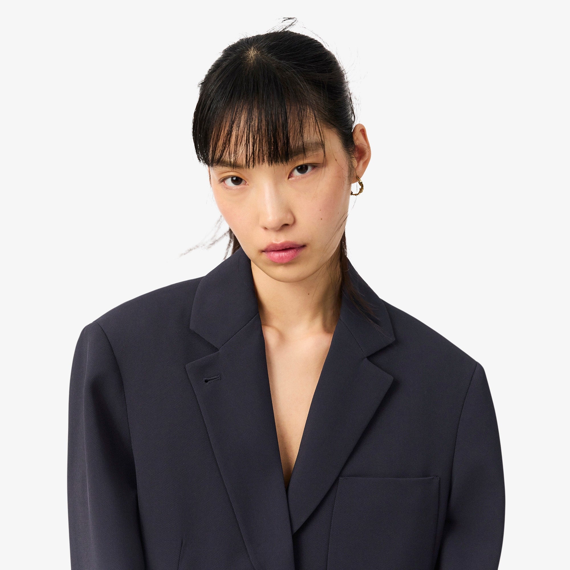 Fluid Piqué Blazer - Abysm blue