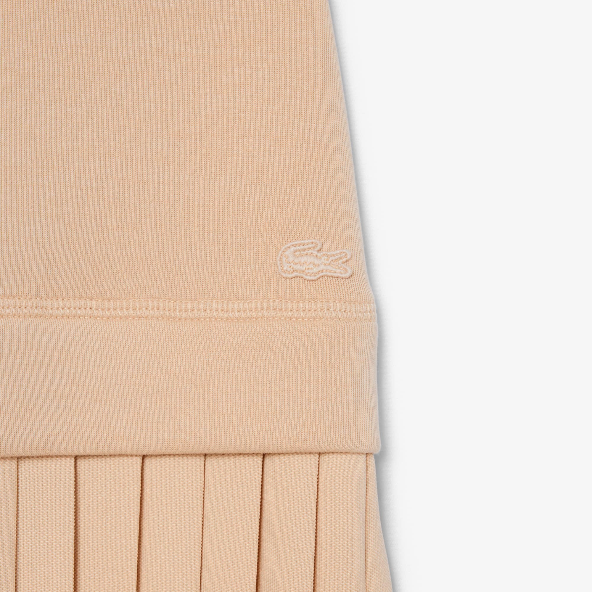 Pleated Cotton Skirt - Beige