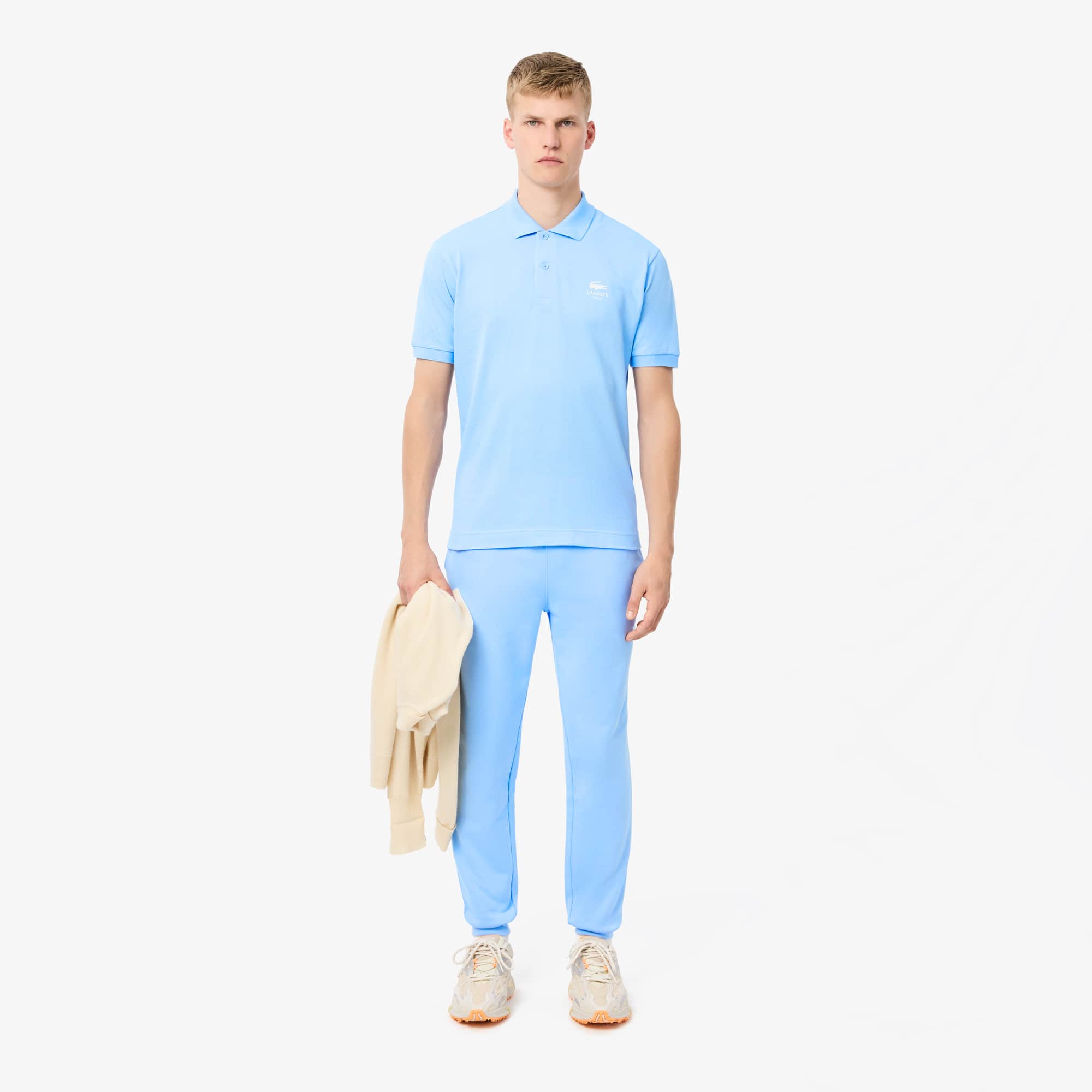 Unisex Classic Fit Signature Print Polo - Pastel blue