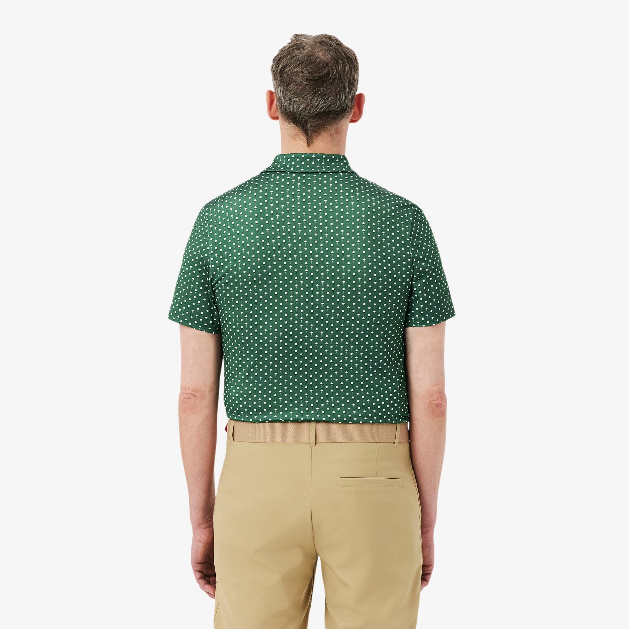 Regular Fit Printed Golf Polo - Green / White
