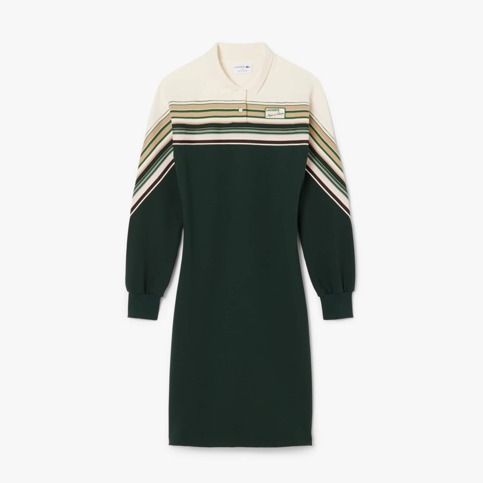 Women's Slim Fit Made In France Piqué Dress - Green / White