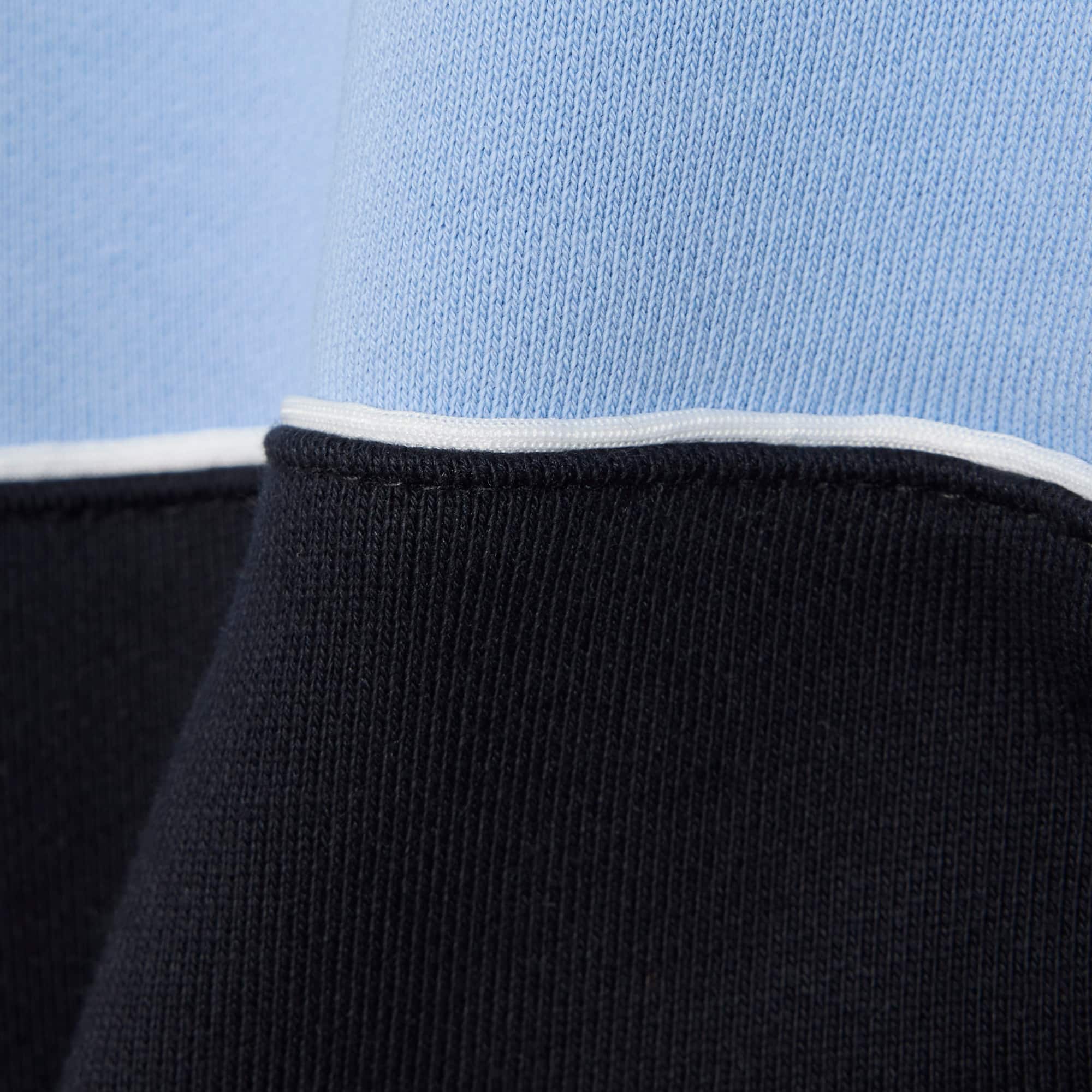 Colorblock Zipped Hoodie - Bleu Clair / Noir