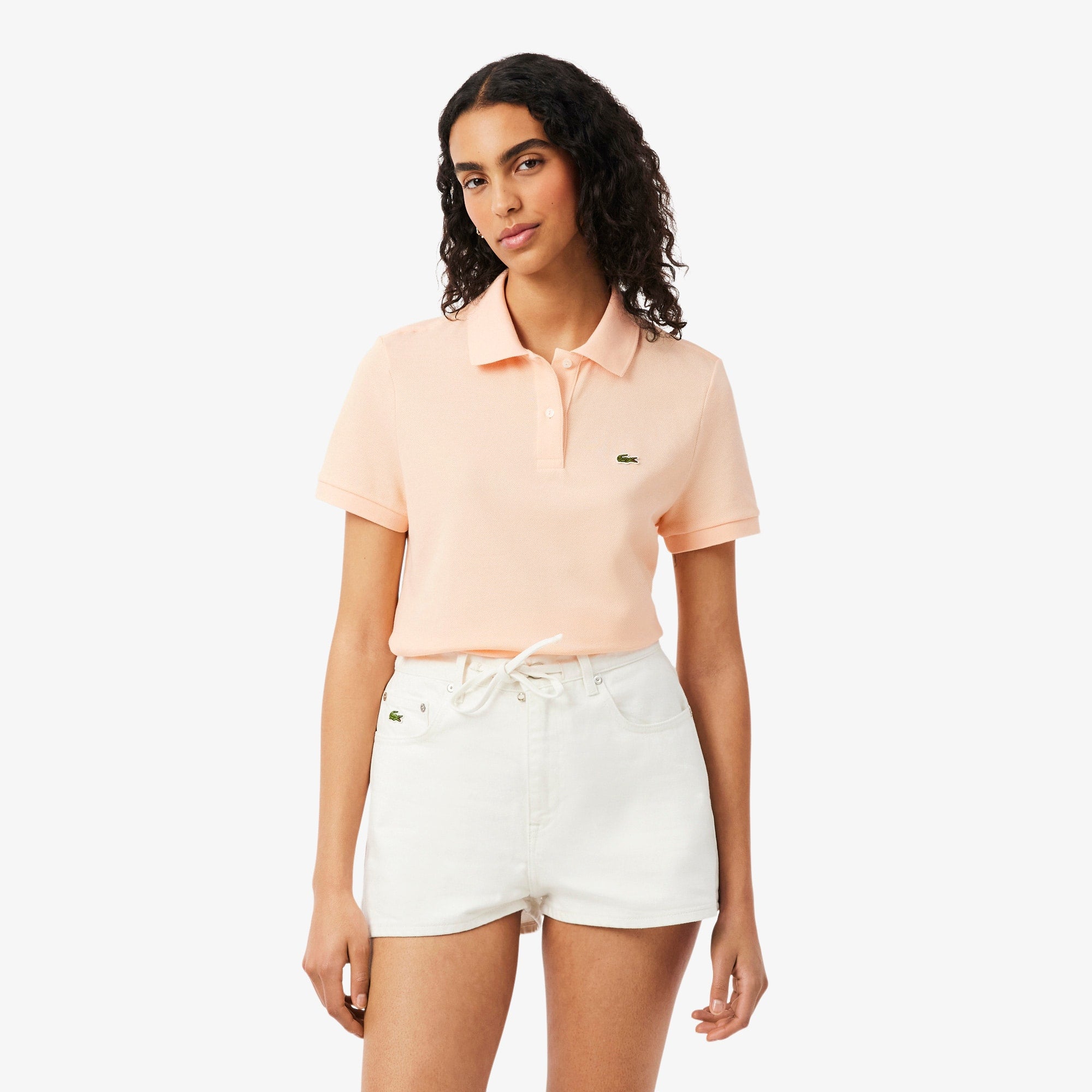 Women's Regular Fit Supple Petit Piqué Polo - Rose Pale